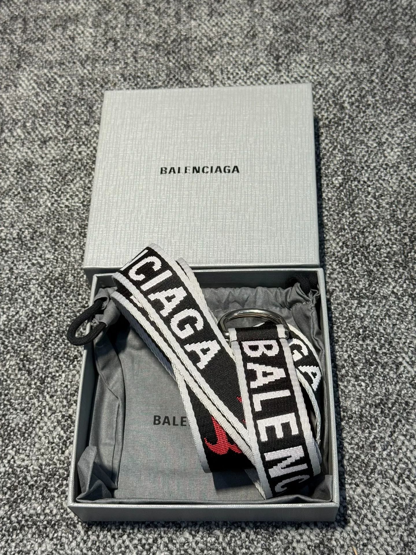 Balenciaga Balenciaga Belt Black White Red Logo Size ONE SIZE - 2 Thumbnail