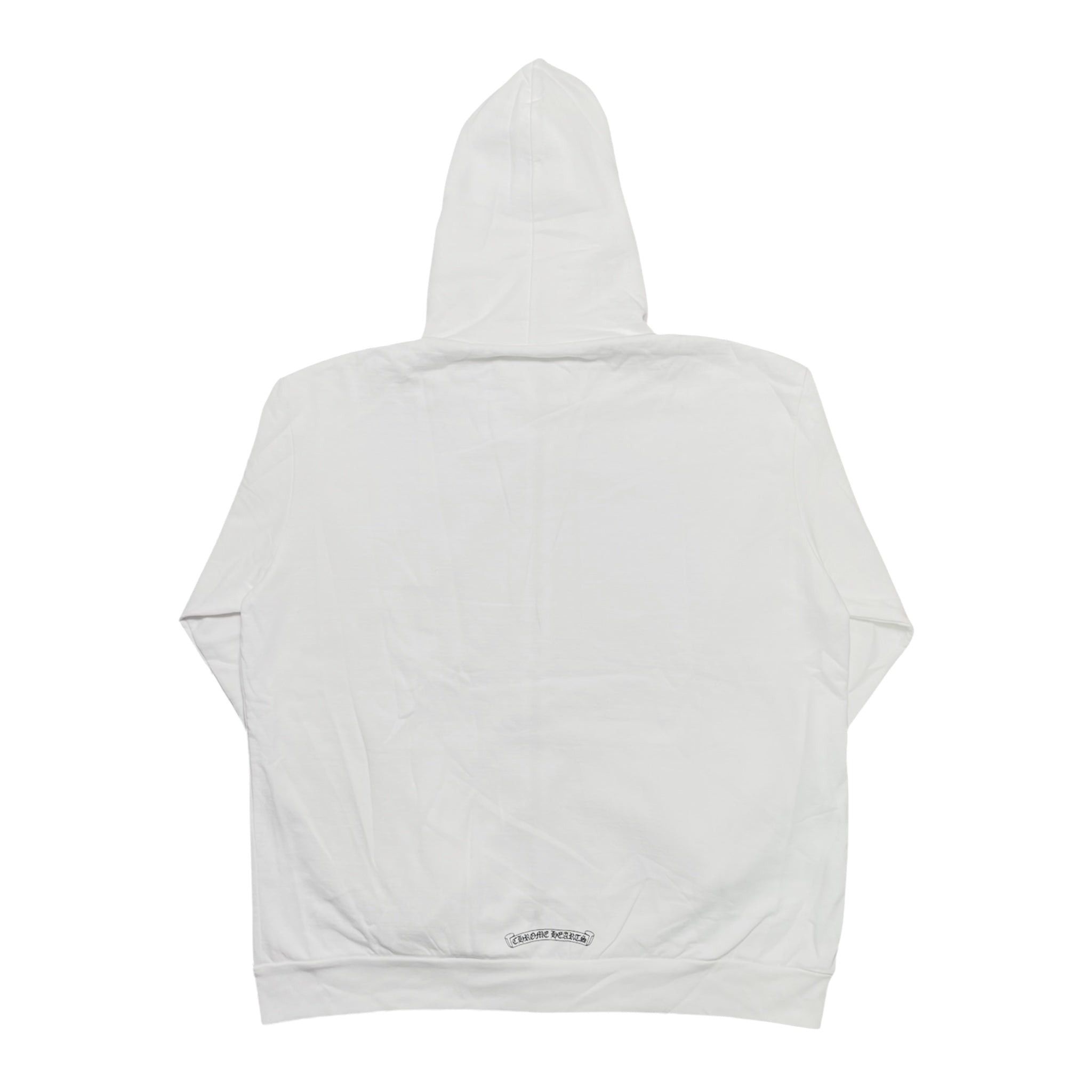 Vertical Logo Zip Up Hooded Sweatshirt White