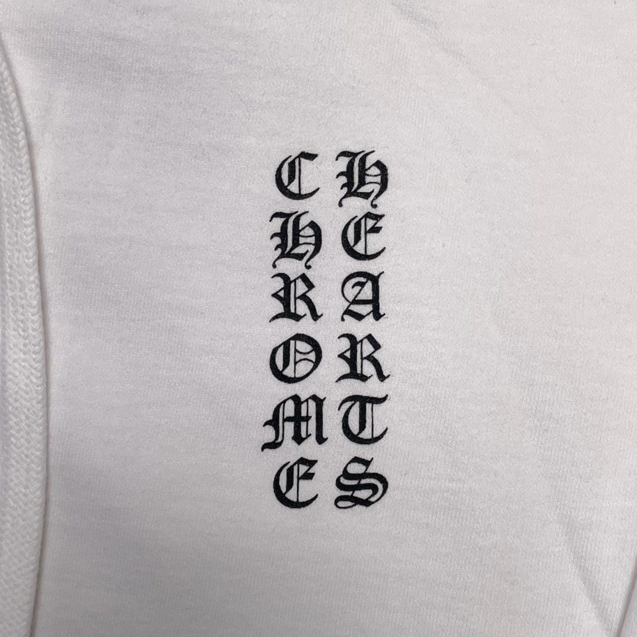 Vertical Logo Zip Up Hooded Sweatshirt White