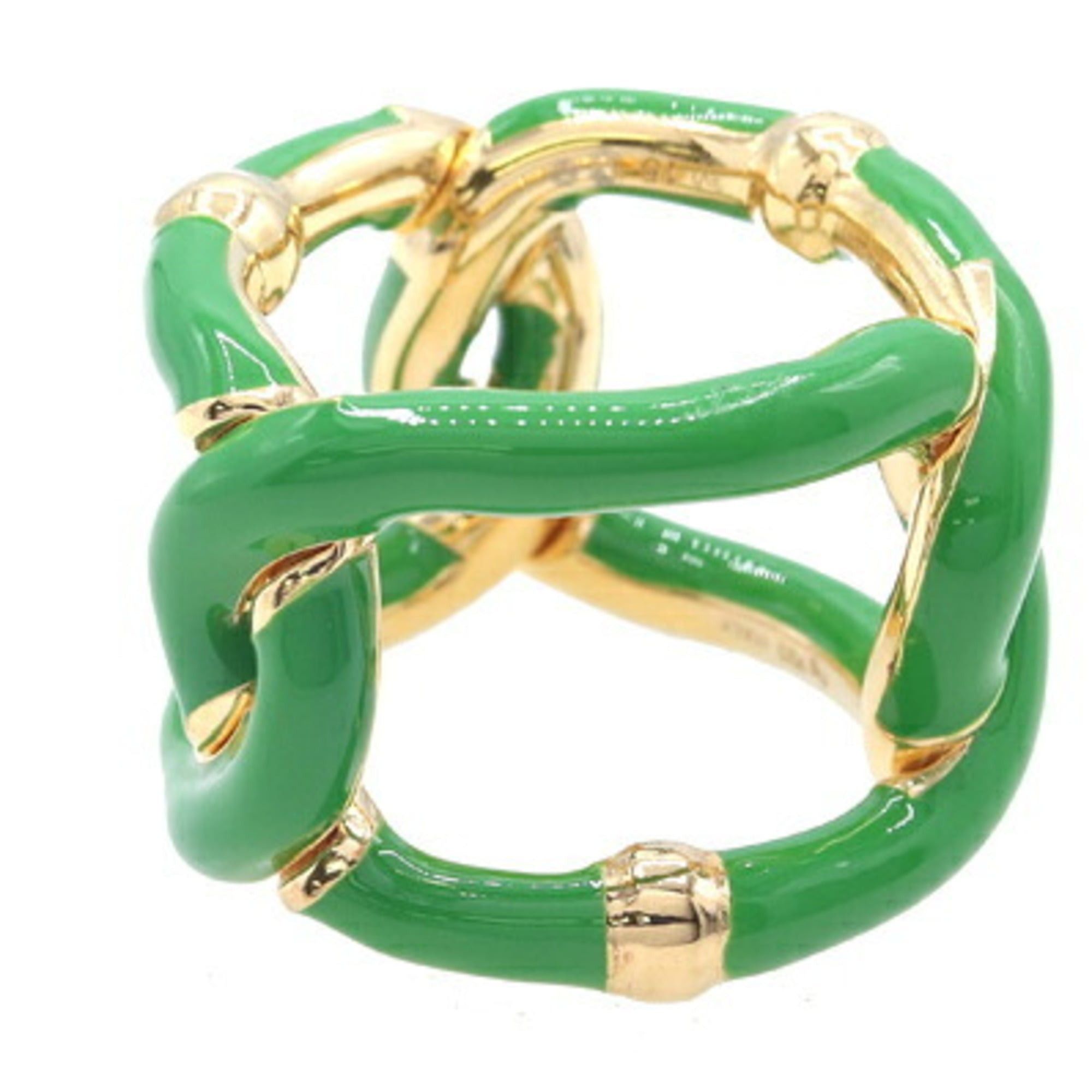 Bottega Veneta Bottega Veneta Paraquito Ring 666044, Gold, SV, Sterling Silver 925, Enamel, Green, Women's Size ONE SIZE - 3 Thumbnail