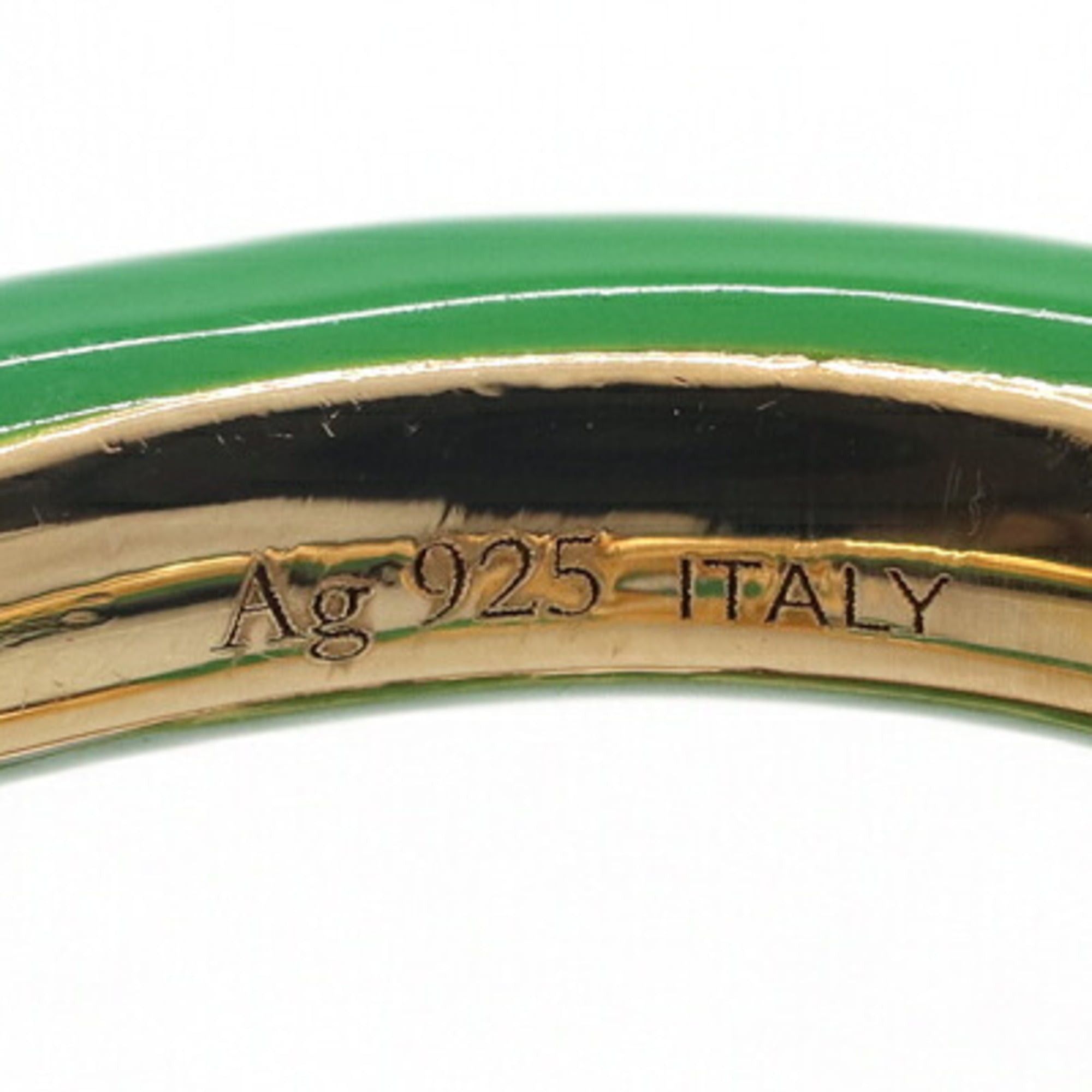 Bottega Veneta Bottega Veneta Paraquito Ring 666044, Gold, SV, Sterling Silver 925, Enamel, Green, Women's Size ONE SIZE - 4 Thumbnail