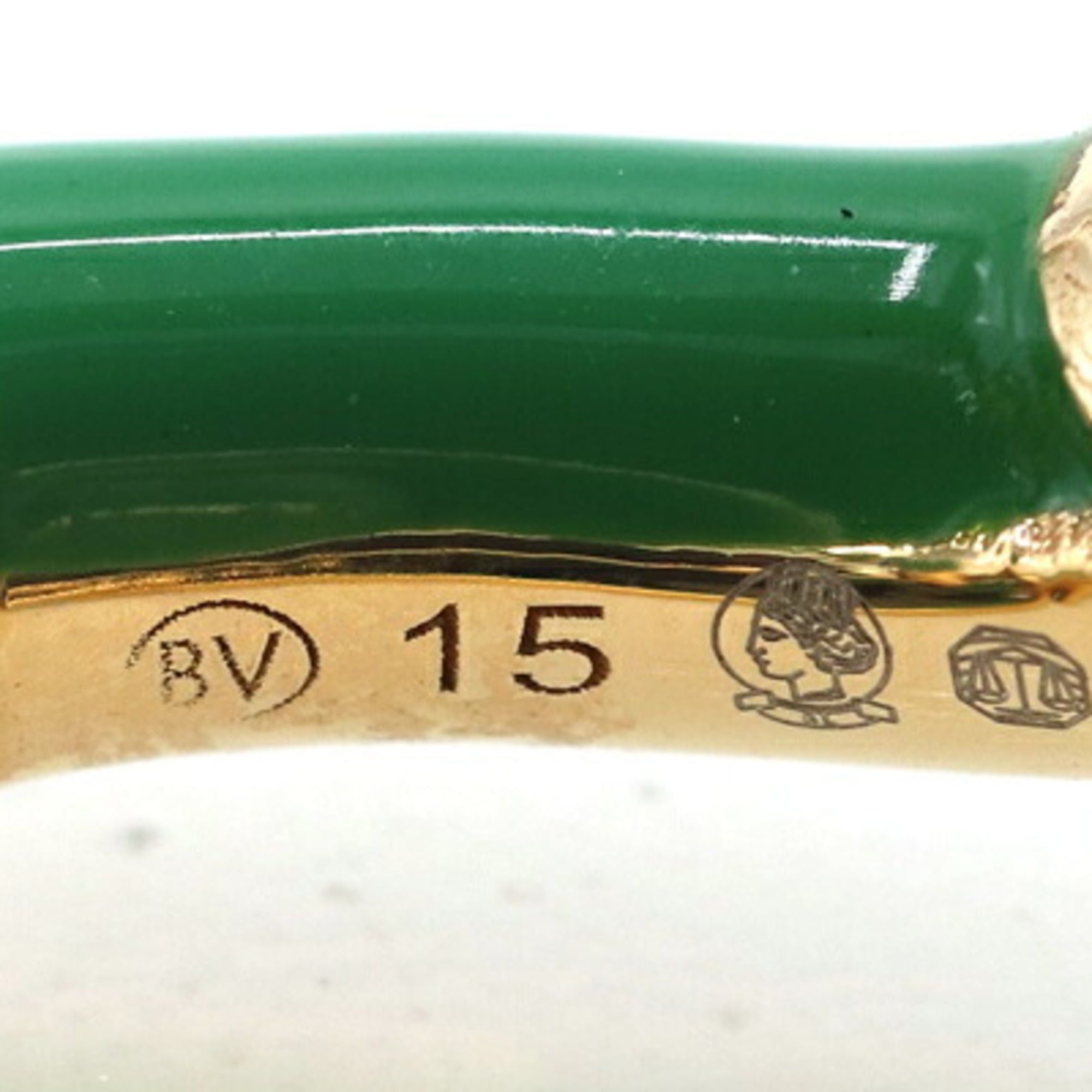 Bottega Veneta Bottega Veneta Paraquito Ring 666044, Gold, SV, Sterling Silver 925, Enamel, Green, Women's Size ONE SIZE - 5 Thumbnail
