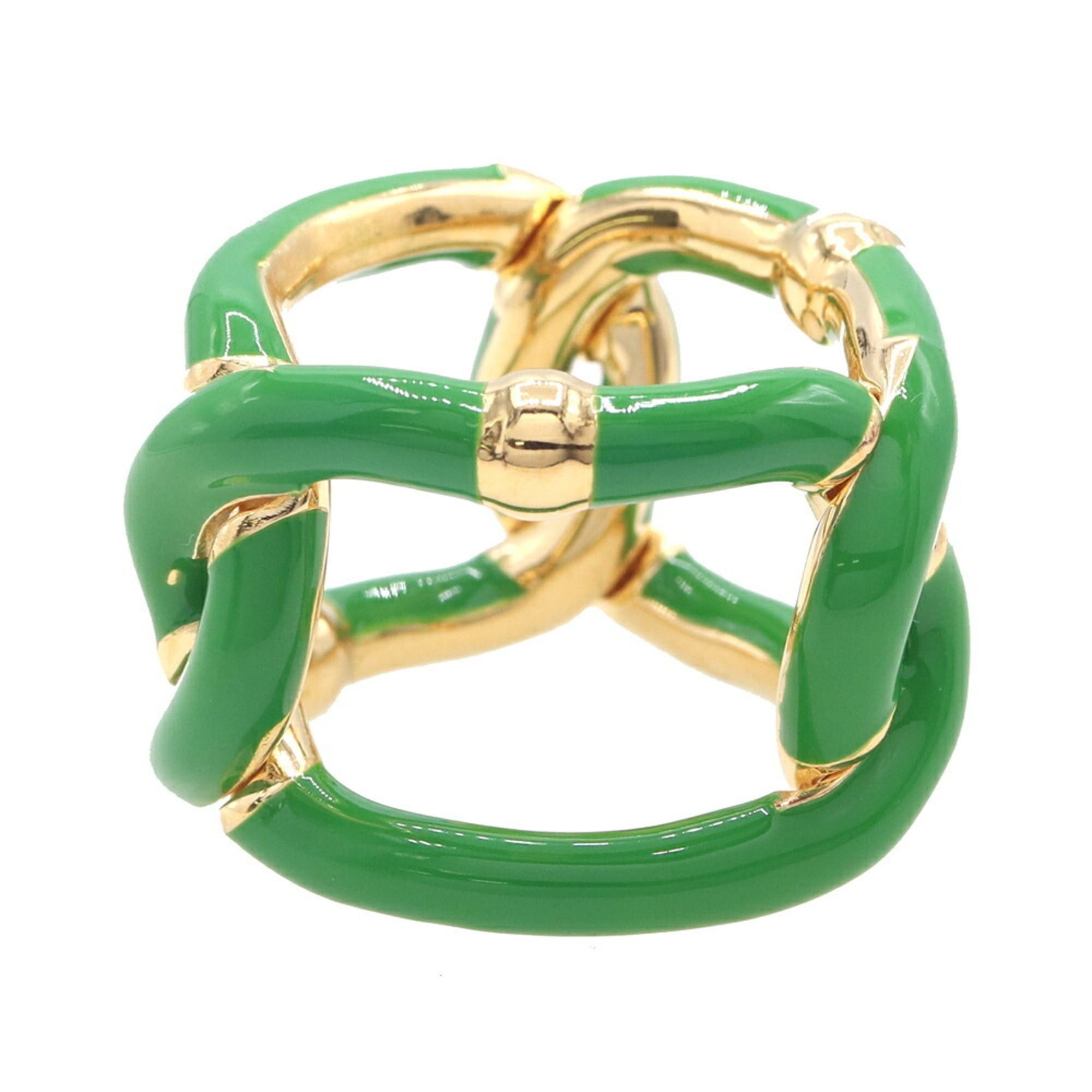 Bottega Veneta Bottega Veneta Paraquito Ring 666044, Gold, SV, Sterling Silver 925, Enamel, Green, Women's Size ONE SIZE - 2 Thumbnail