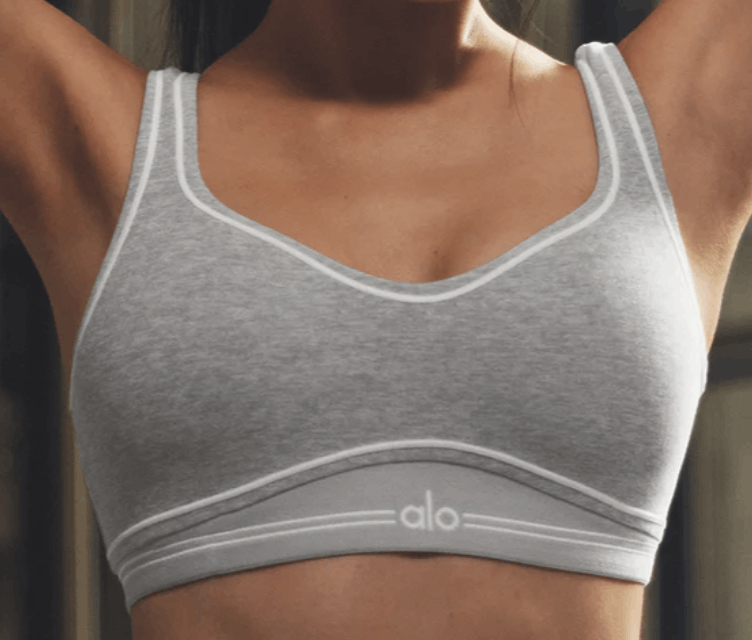 Alo Yoga Airbrush High Waist Heart Throb Bra Heather Grey White Size US S / EU 44-46 / 1 - 2 Thumbnail