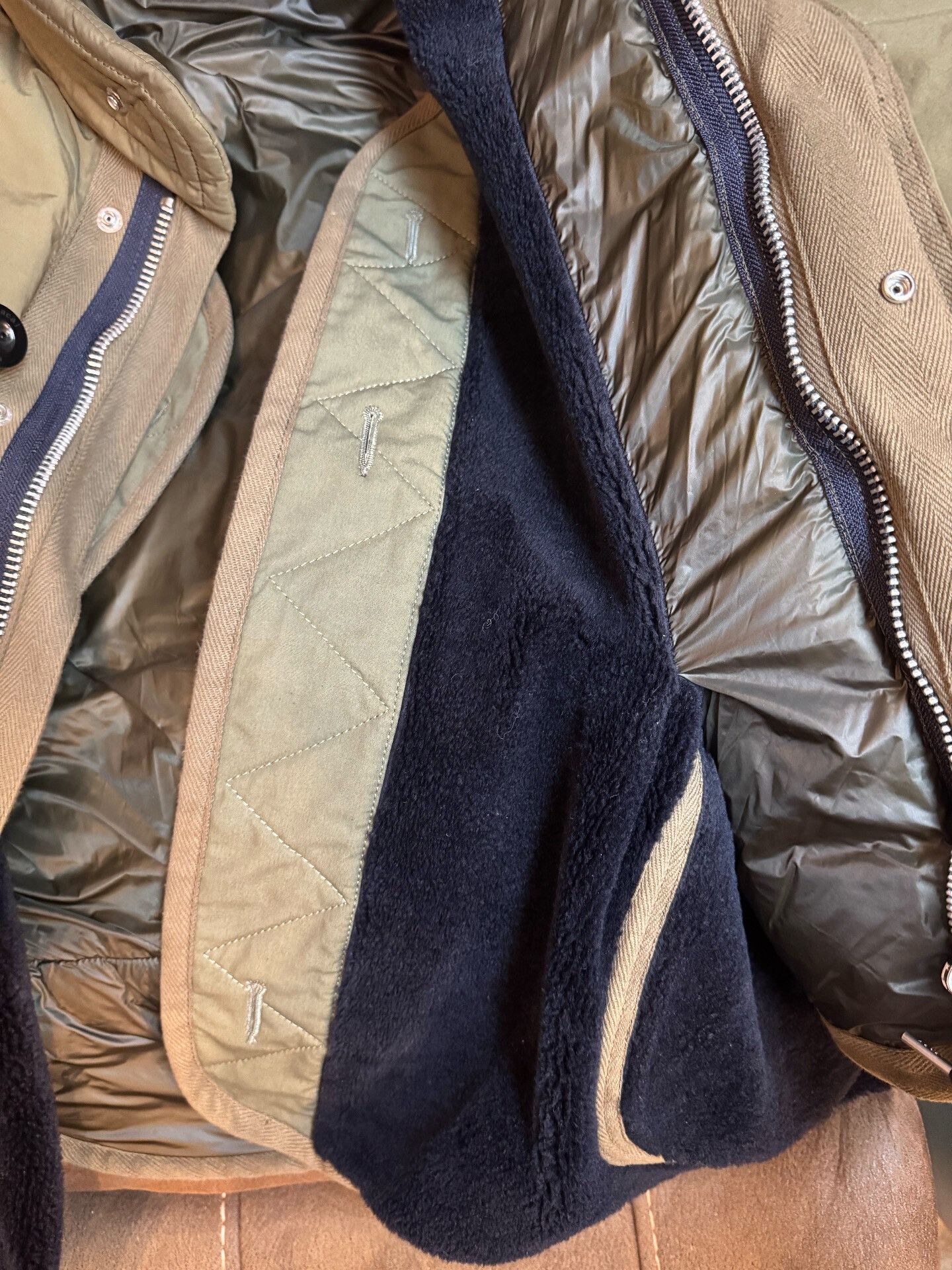 Sacai SACAI 23AW Lamb Wool Liner Cotton Jacket Size US XL / EU 56 / 4 - 6 Thumbnail