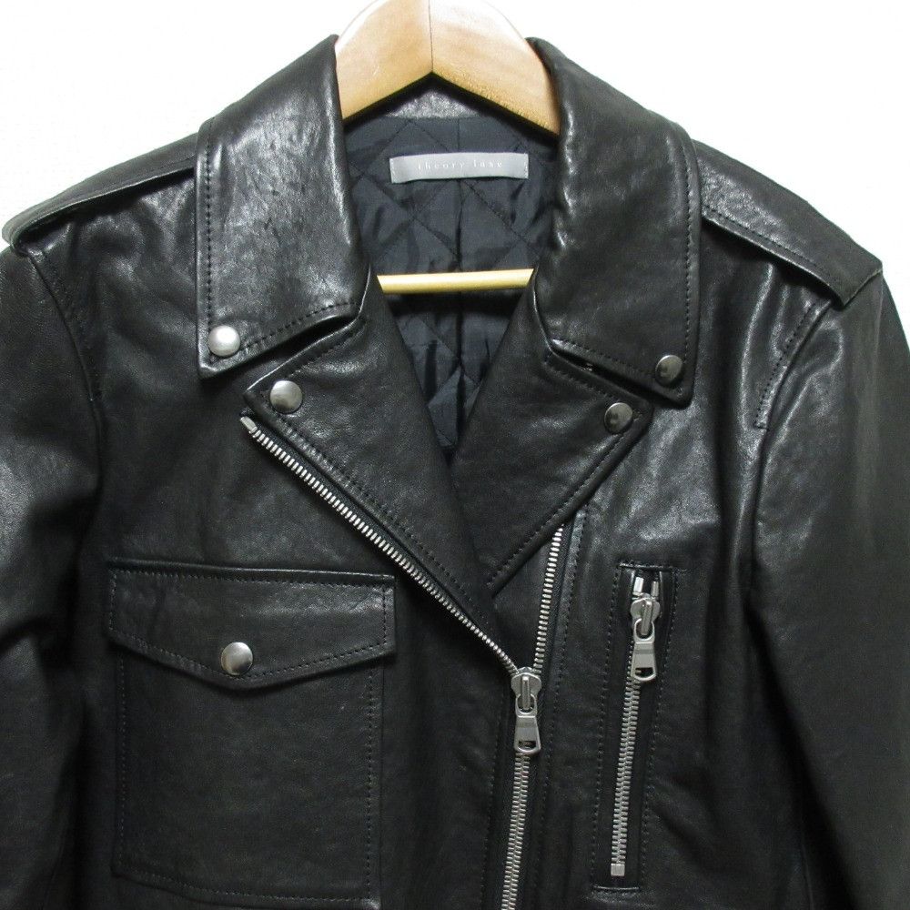 Theory Theory theory luxe HARL LEATHER SONNY Leather Double Riders Jacket Leather Outerwear DUTY FREE for USA Size ONE SIZE - 4 Thumbnail
