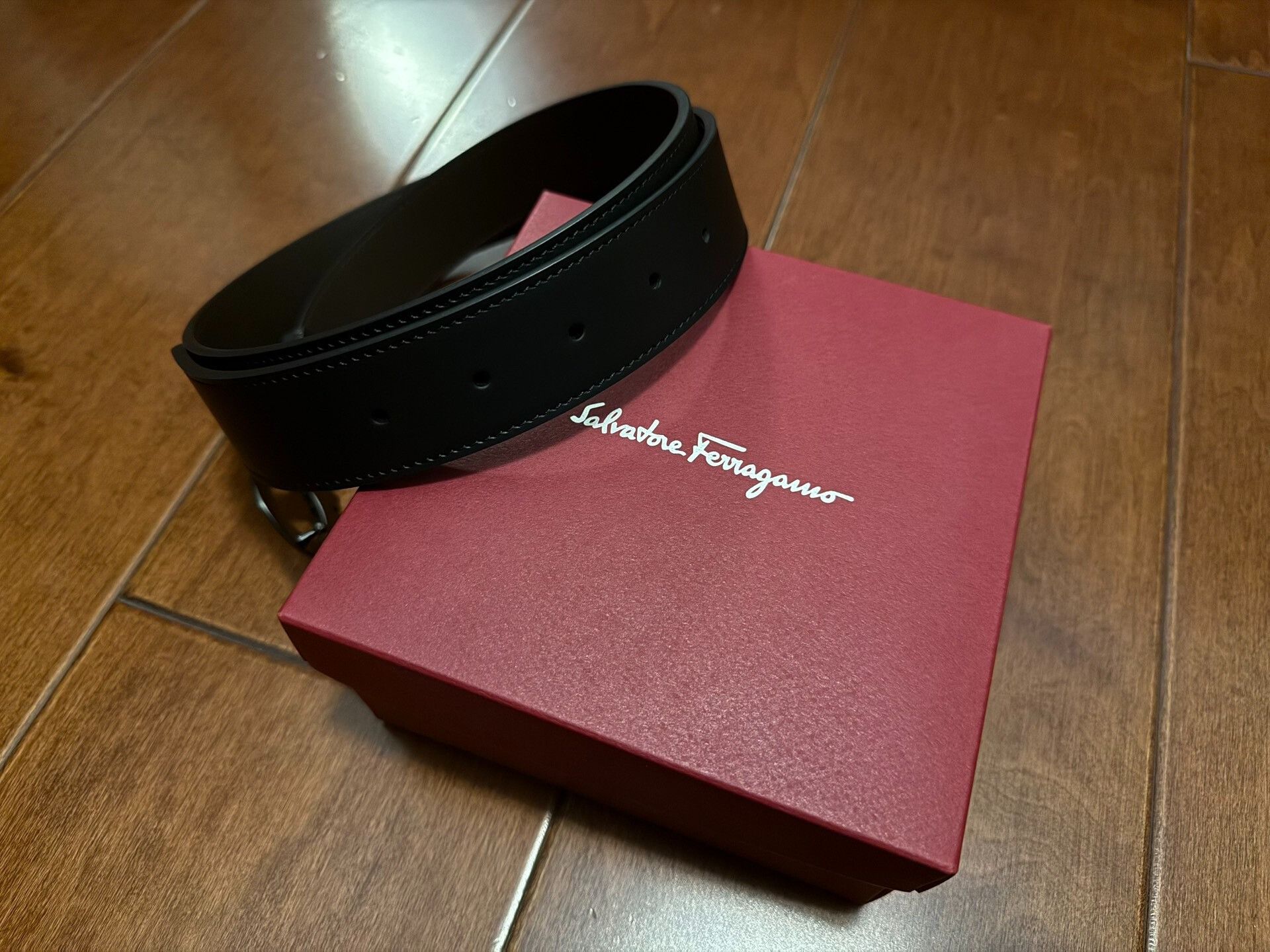 Salvatore Ferragamo Ferragamo Men's Leather Belt Size ONE SIZE - 3 Thumbnail