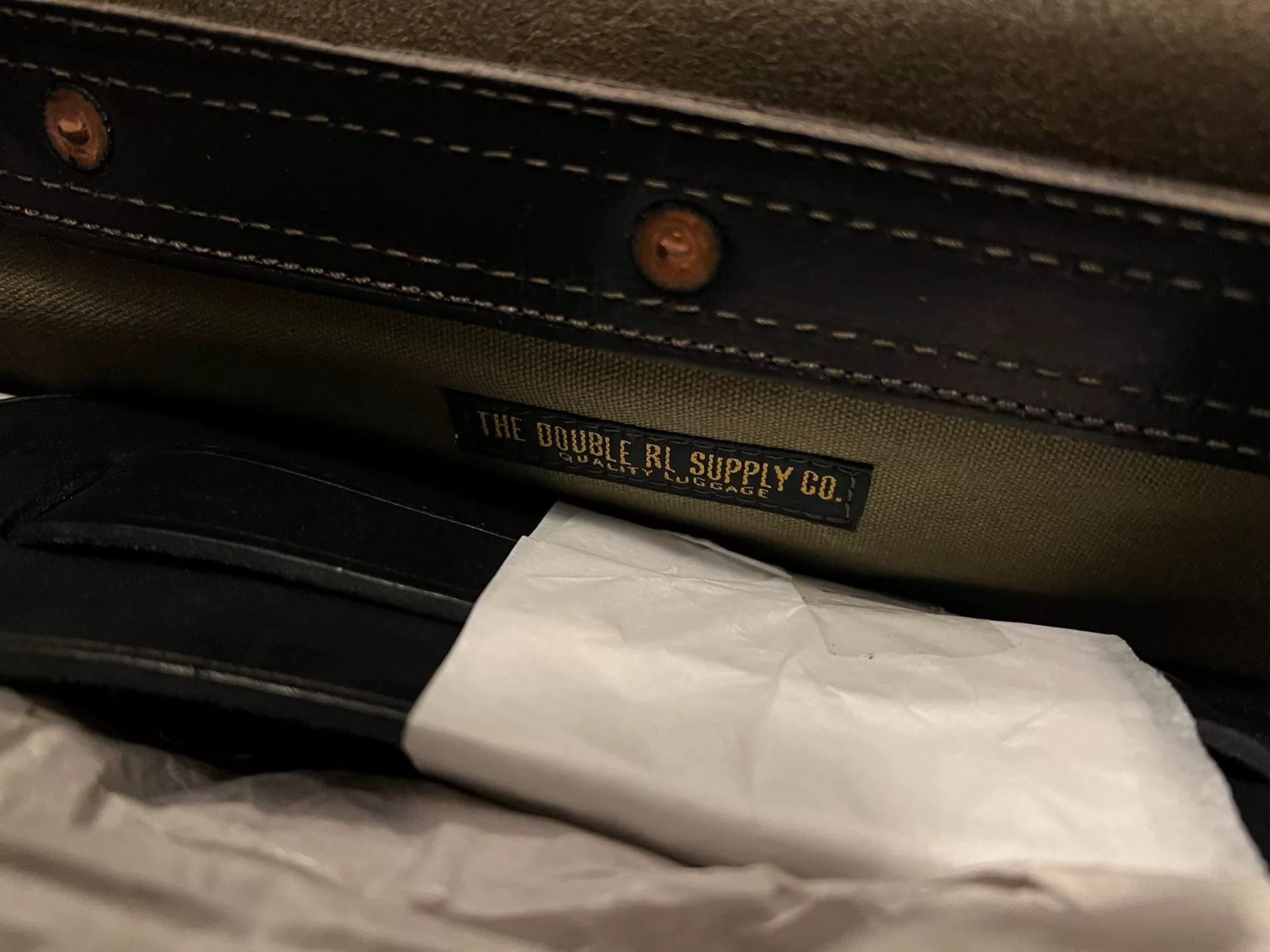 RRL Ralph Lauren RRL Double RL Black Leather Messenger Bag Size ONE SIZE - 4 Thumbnail