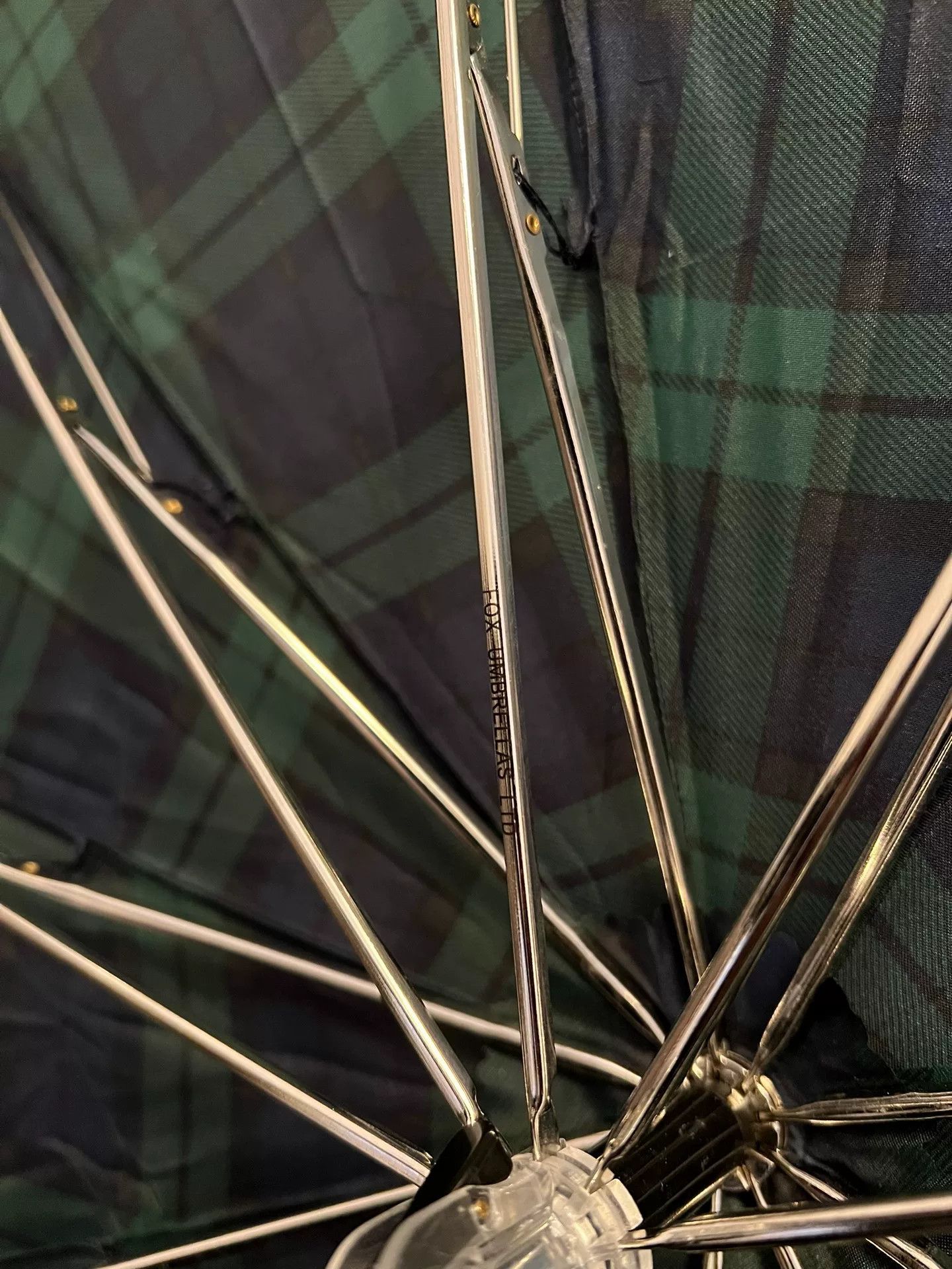 Fox Brothers Fox Umbrellas Scottish Green Tartan Folding Size ONE SIZE - 5 Thumbnail