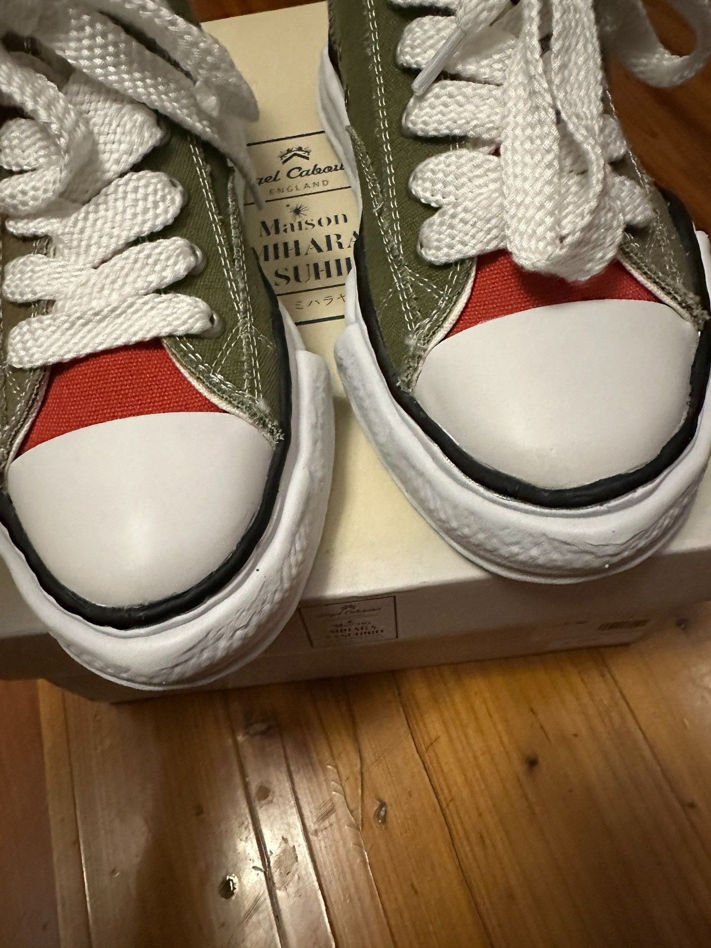Maison MIHARA YASUHIRO Mihara Yasuhiro x Nigel Cabourn Army Green Dissolved Shoes Size US 8 / EU 41 - 3 Thumbnail