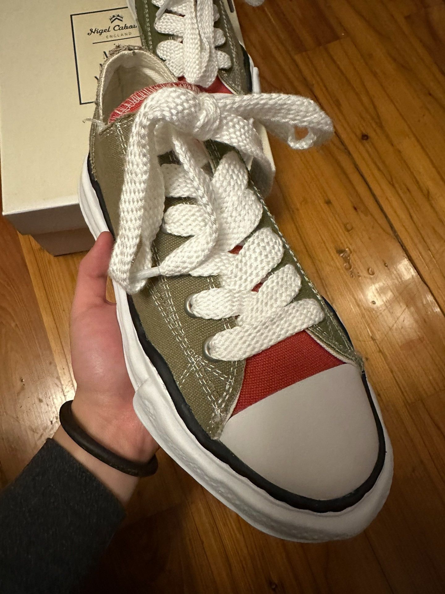 Maison MIHARA YASUHIRO Mihara Yasuhiro x Nigel Cabourn Army Green Dissolved Shoes Size US 8 / EU 41 - 2 Thumbnail