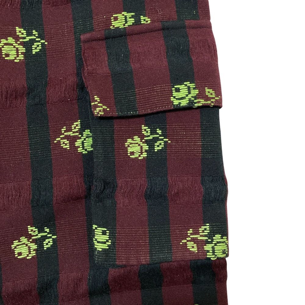 Other Other MOZH MOZH Flower Stitch Stripe Wide Cargo Pants Textile Pants DUTY FREE for USA Size ONE SIZE - 6 Thumbnail