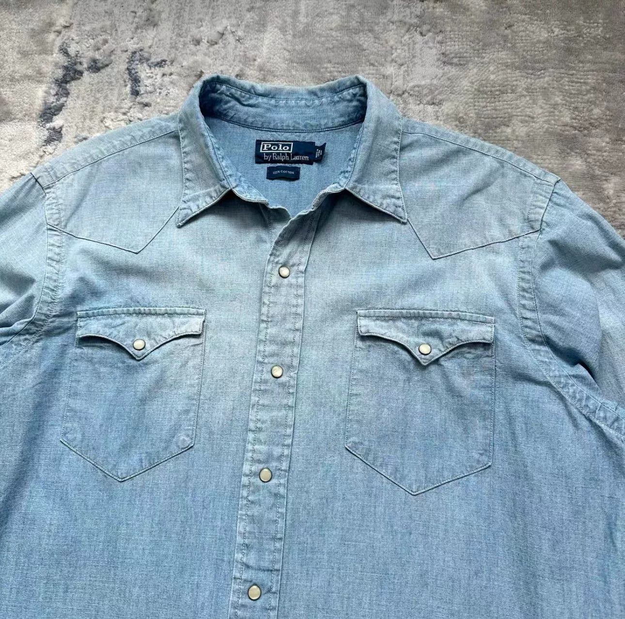Polo Ralph Lauren POLO Ralph Lauren Western Washed Denim Shirt Size US L / EU 52-54 / 3 - 2 Thumbnail