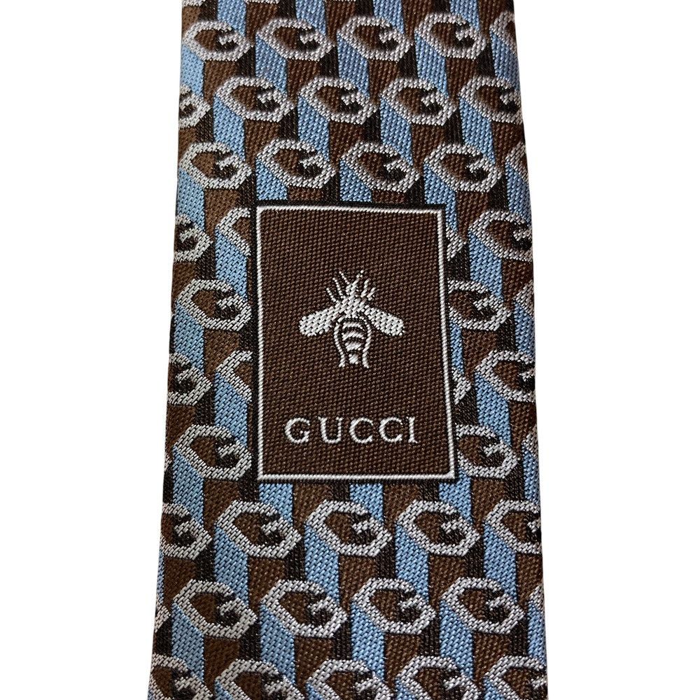 Gucci Gucci Gucci G Logo Jacquard Silk Tie Textile Necktie 796414 DUTY FREE for USA Size ONE SIZE - 6 Thumbnail