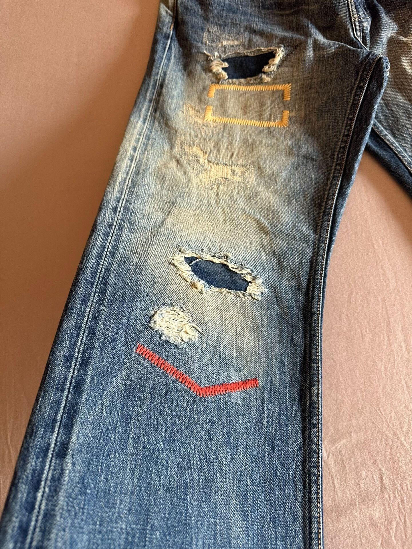 FDMTL FDMTL 24AW Classic Straight Distressed Denim Size US 32 / EU 48 - 2 Thumbnail