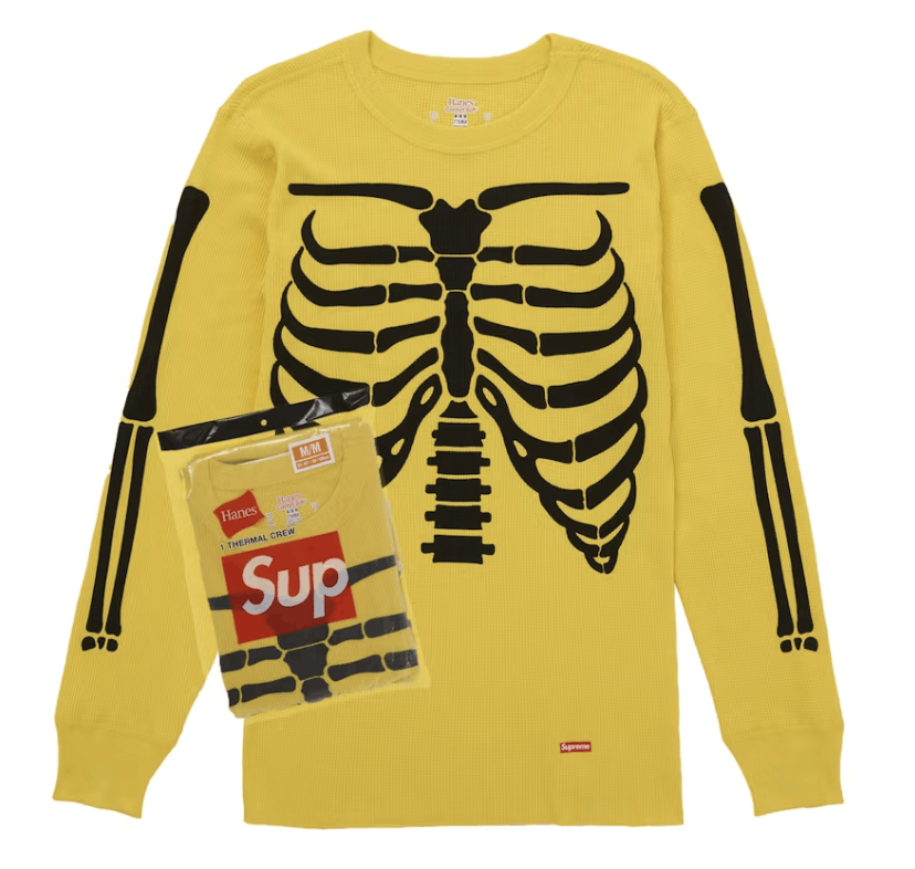 Supreme Hanes Bones Thermal Long Sleeve Crew (1 Pack) Yellow Size US S / EU 44-46 / 1 - 2 Thumbnail