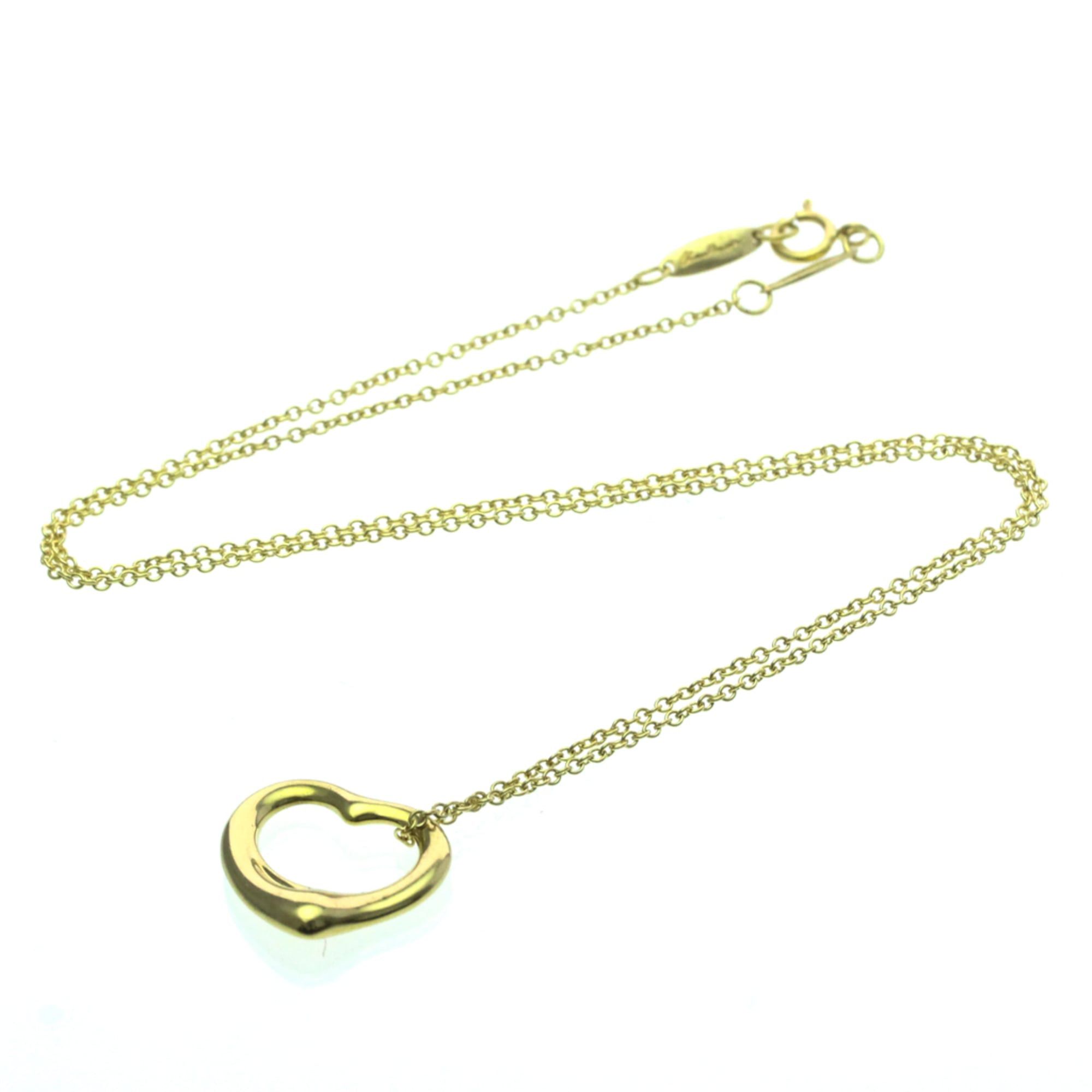 Tiffany & Co. Tiffany Open Heart Yellow Gold (18K) No Stone Men,Women Fashion Pendant Necklace (Gold) Size ONE SIZE - 17 Thumbnail