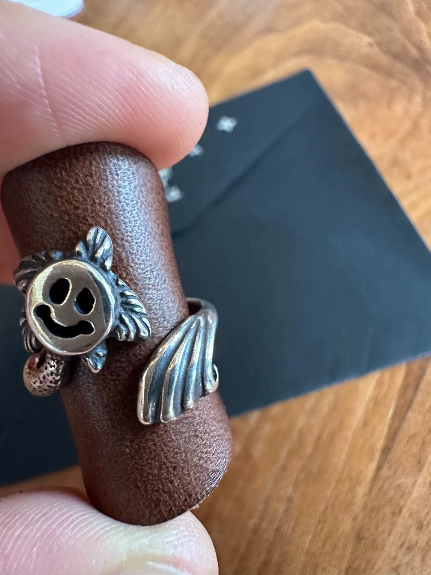 Bill Wall Leather BWL Smiley Silver Ring Size ONE SIZE - 4 Thumbnail