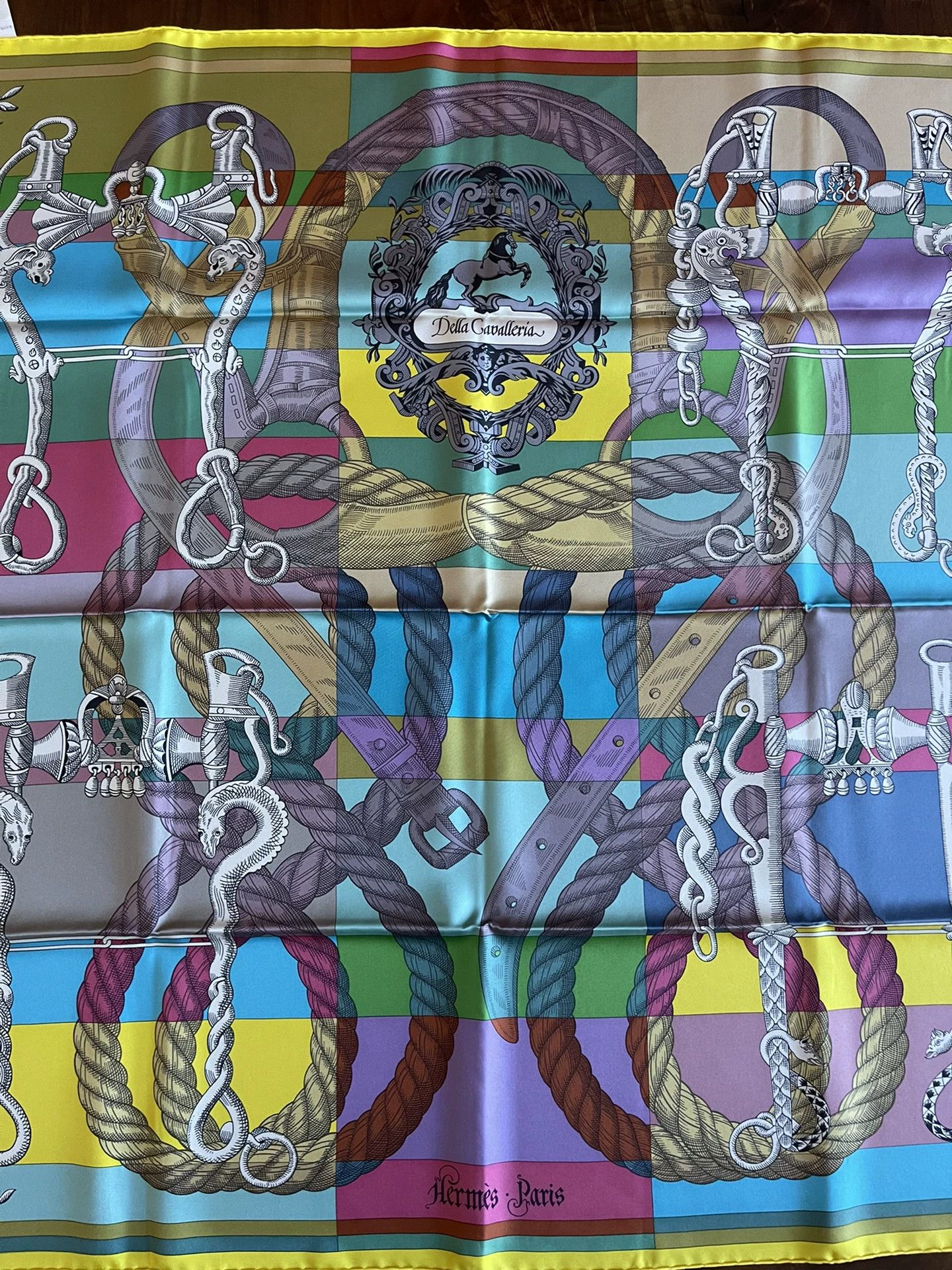 Hermes Hermès Silk Scarf Knight on Horse 90x90 Size ONE SIZE - 2 Thumbnail