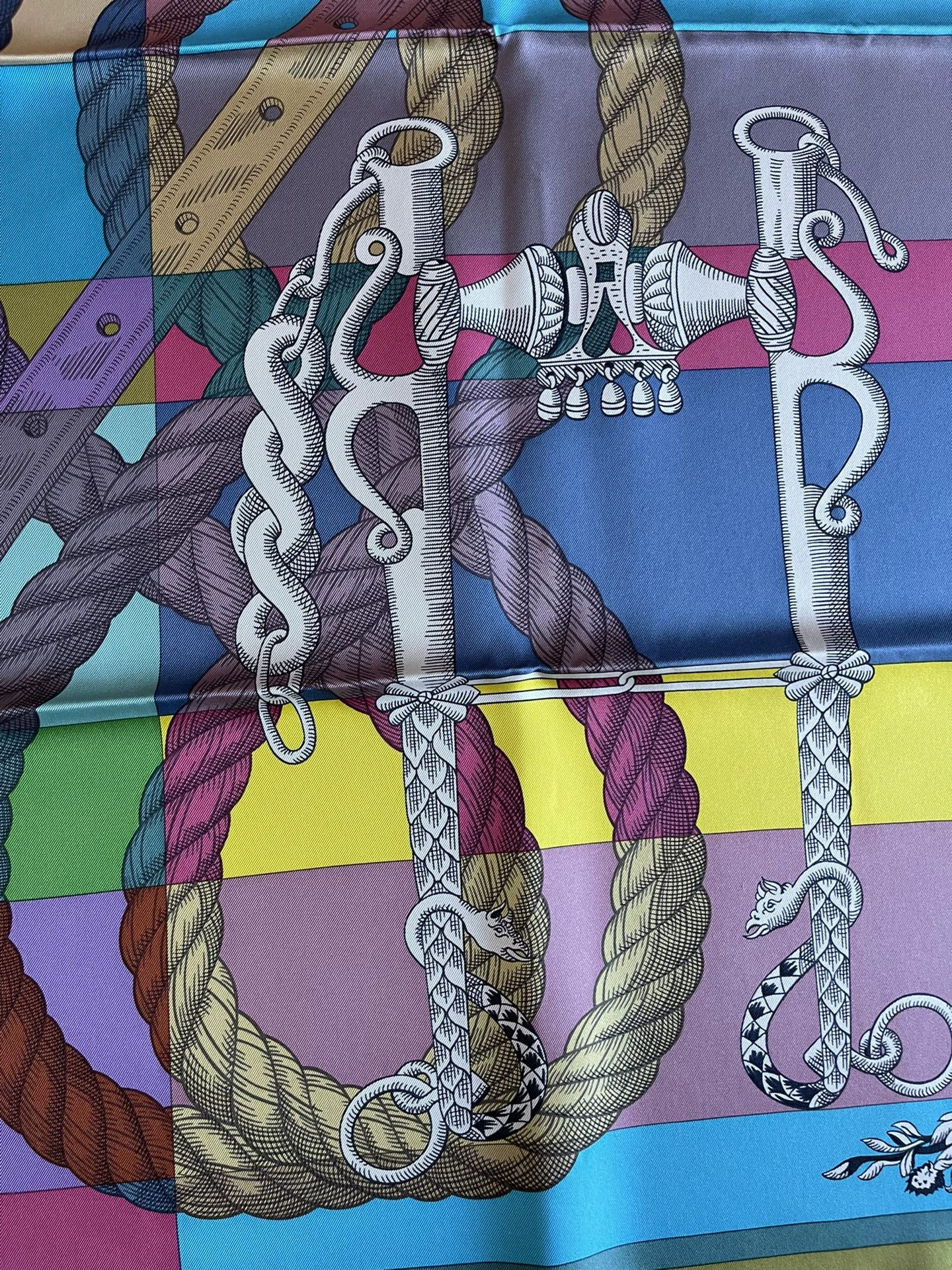 Hermes Hermès Silk Scarf Knight on Horse 90x90 Size ONE SIZE - 4 Thumbnail