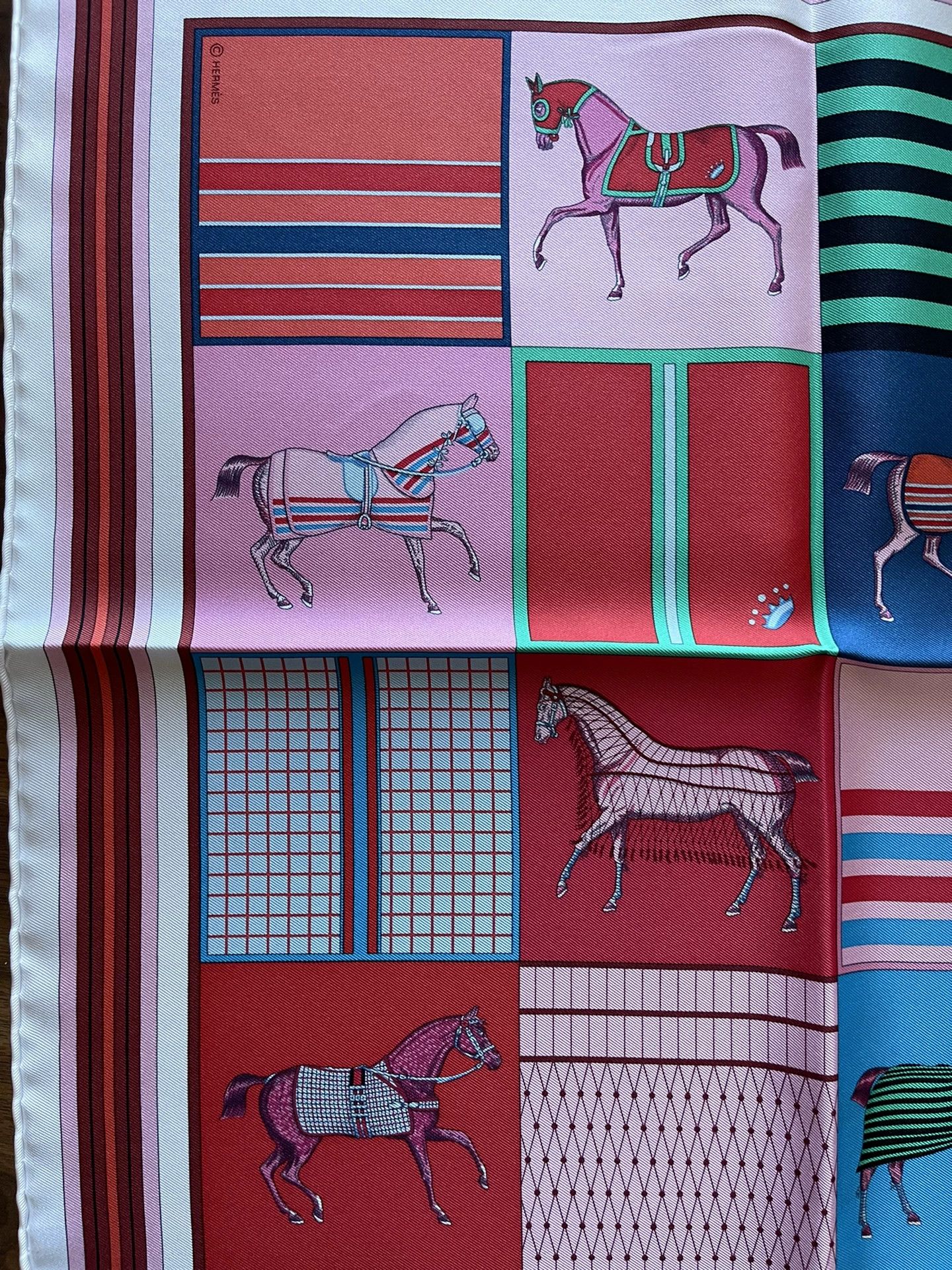 Hermes Hermès Silk Scarf Eight Horses 45x45 Size ONE SIZE - 2 Thumbnail