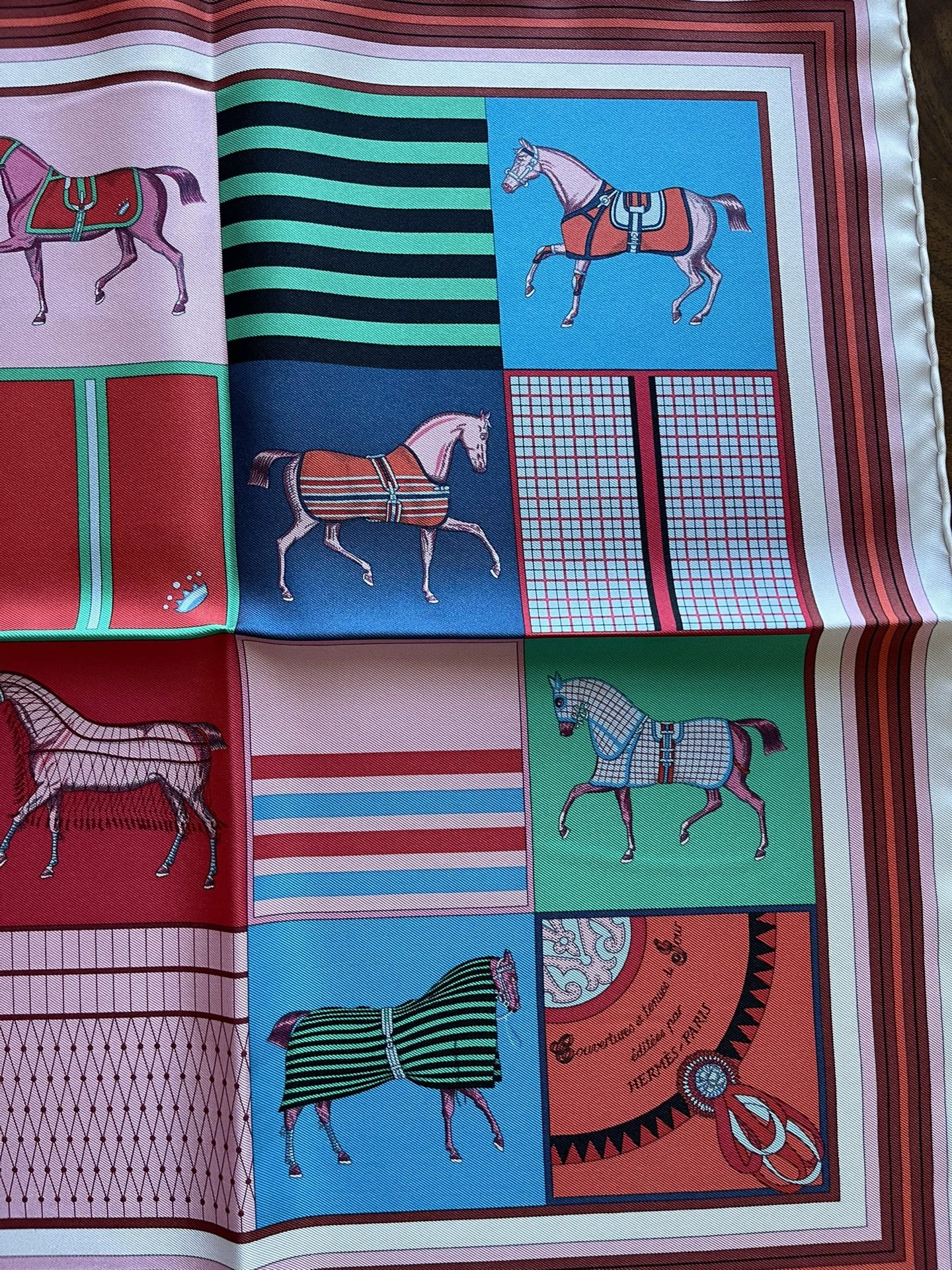Hermes Hermès Silk Scarf Eight Horses 45x45 Size ONE SIZE - 3 Thumbnail