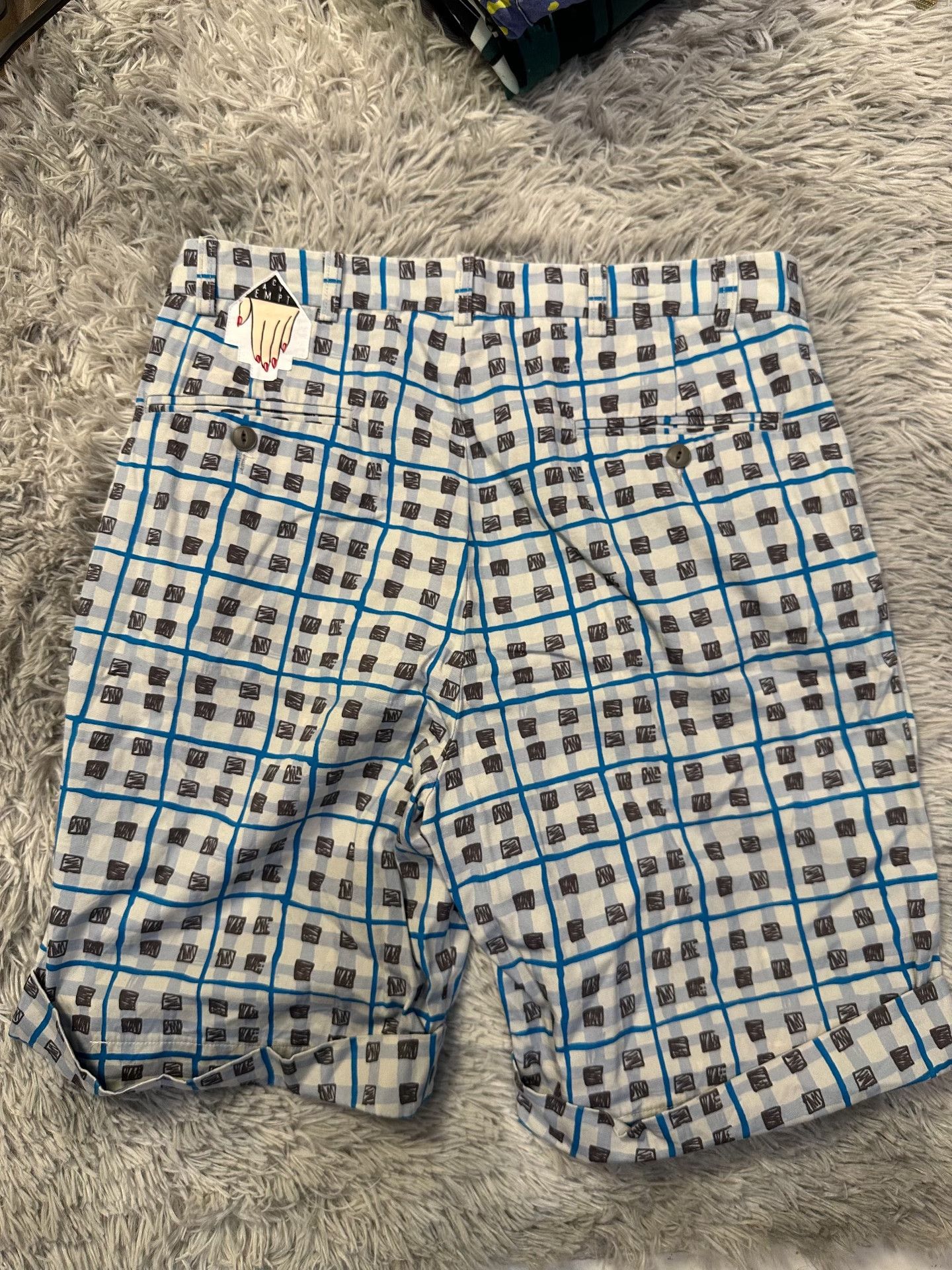 Cav Empt C.E/CAVEMPT Blue White Plaid Shorts Size US 30 / EU 46 - 2 Thumbnail