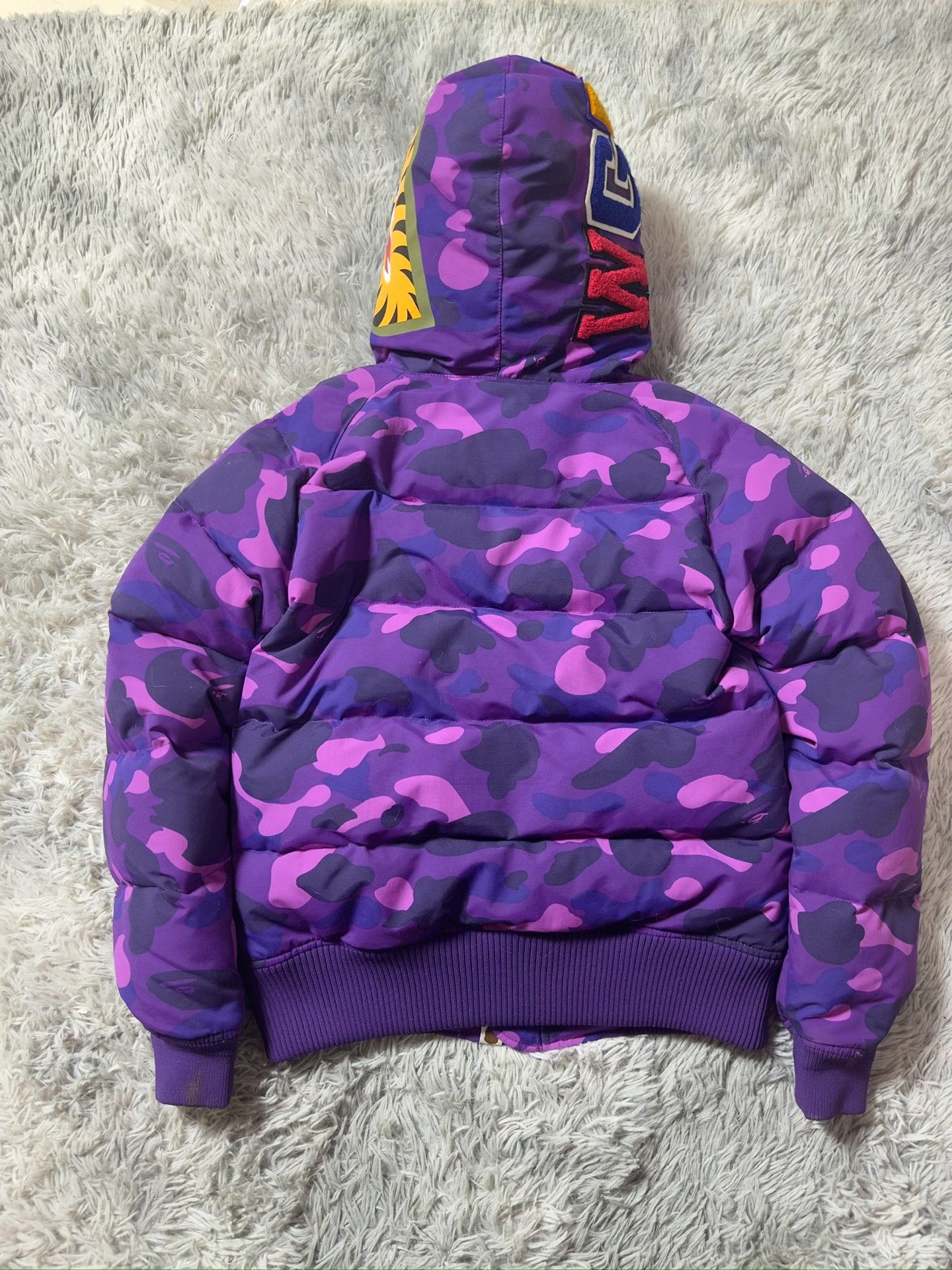 Bape Bape Shark Camo Purple Down Jacket Size US XS / EU 42 / 0 - 2 Thumbnail