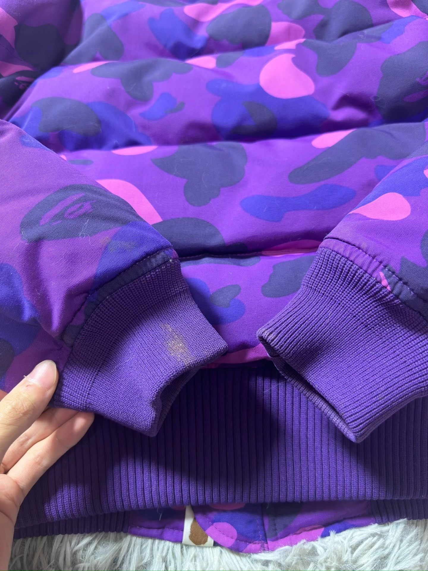 Bape Bape Shark Camo Purple Down Jacket Size US XS / EU 42 / 0 - 5 Thumbnail