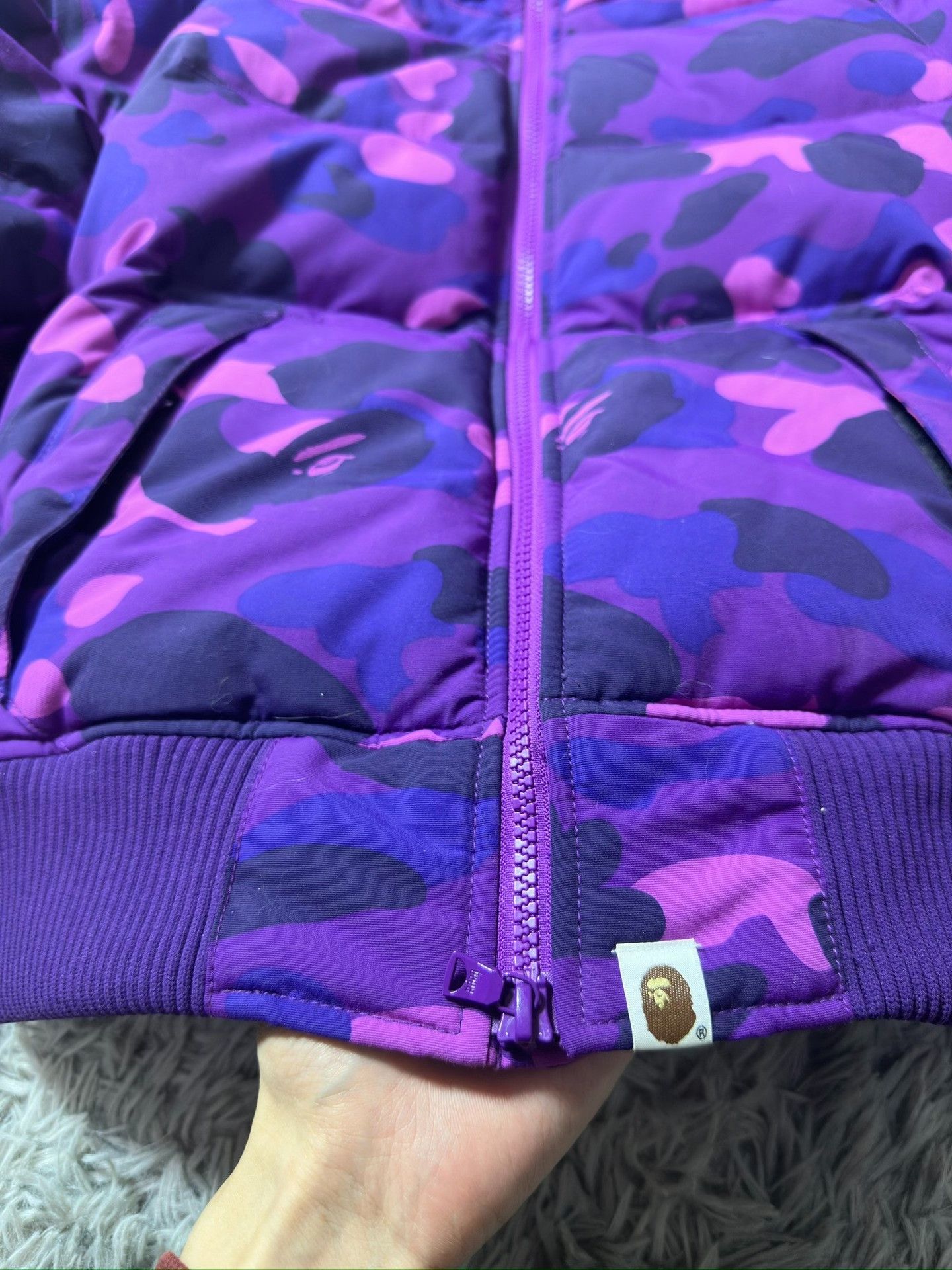Bape Bape Shark Camo Purple Down Jacket Size US XS / EU 42 / 0 - 3 Thumbnail