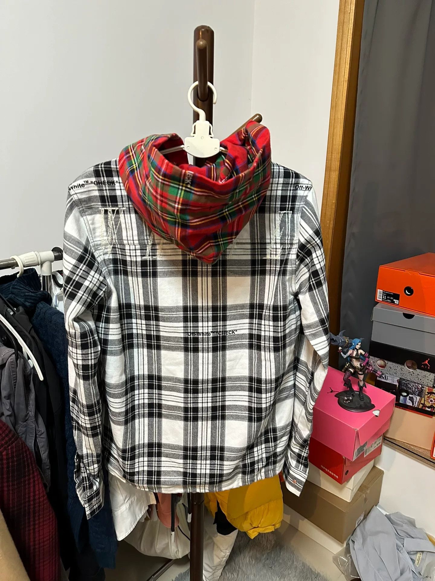 Off-White OFF-WHITE Plaid Single-Breasted Cotton Coat Size XXS / US 00 / IT 34 - 2 Thumbnail