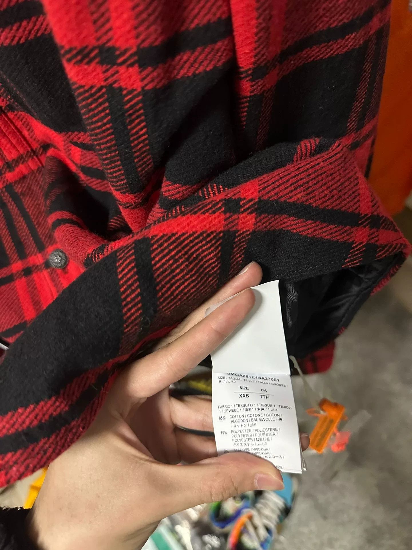 Off-White OFF-WHITE Red Plaid Shirt Jacket Size XXS / US 00 / IT 34 - 5 Thumbnail