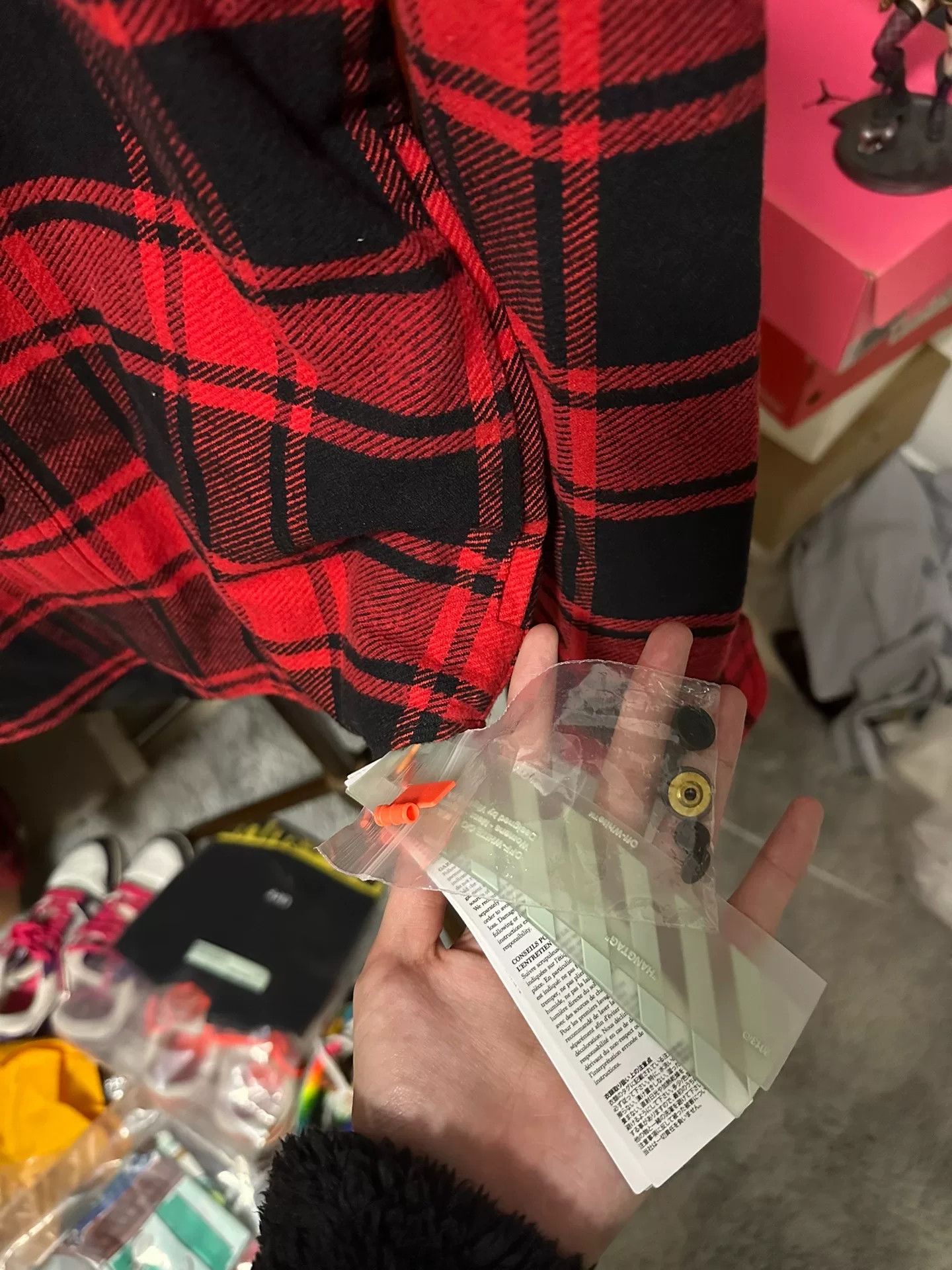 Off-White OFF-WHITE Red Plaid Shirt Jacket Size XXS / US 00 / IT 34 - 4 Thumbnail