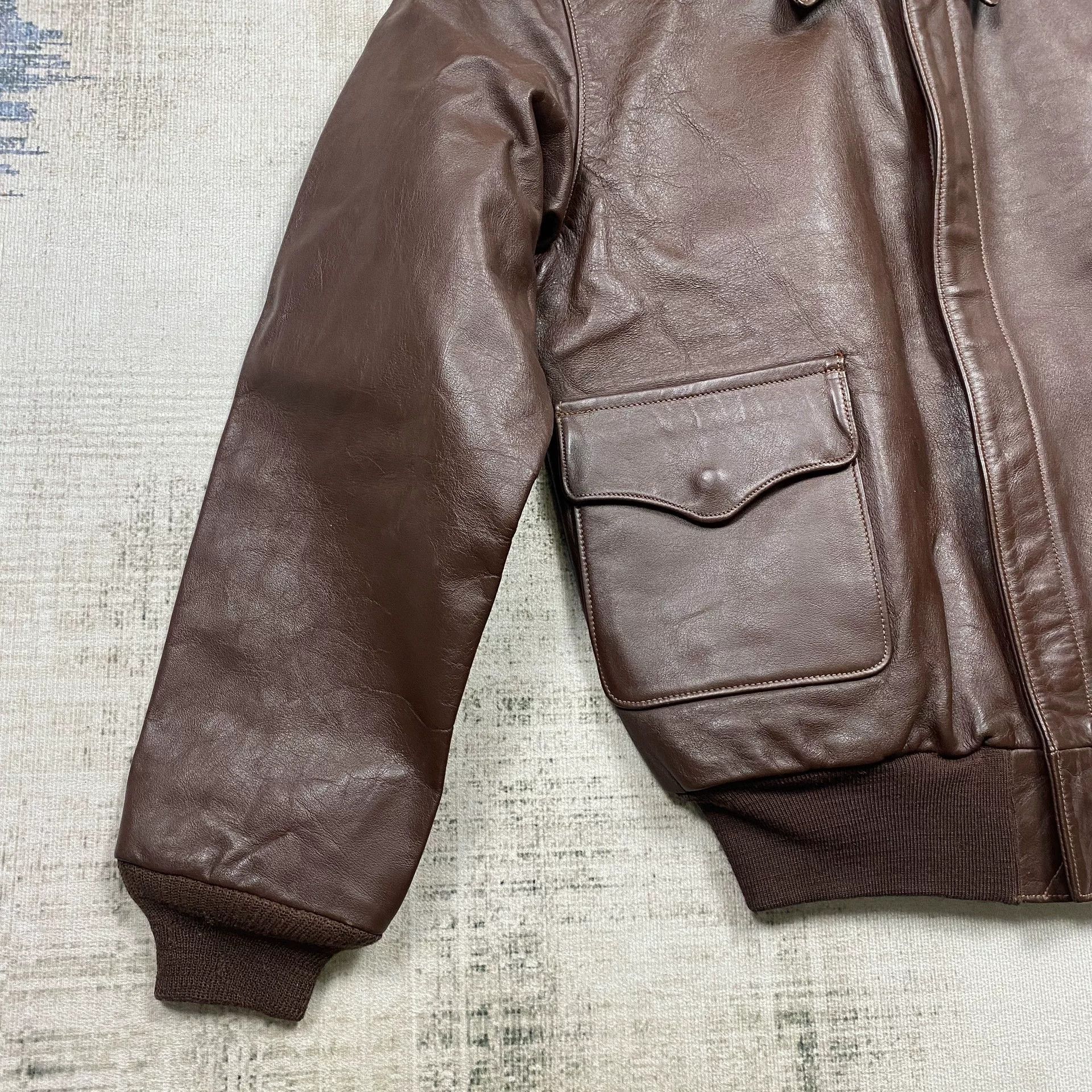 TOYS McCOY TOY MCCOYS A2 Leather Flight Jacket Size US XXS / EU 40 - 5 Thumbnail