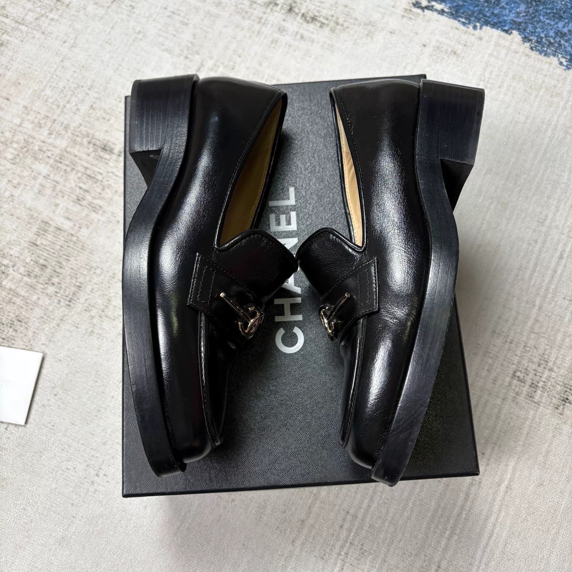 Chanel CHANEL Women's Black Loafers Size US 6 / IT 36 - 4 Thumbnail