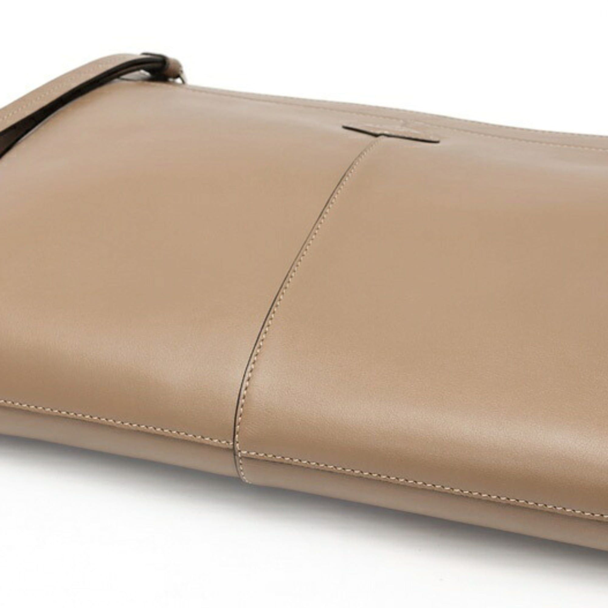 Tod's Tod's Document Holder Pouch Medium Clutch Bag Leather Beige S-160145 Size ONE SIZE - 4 Thumbnail