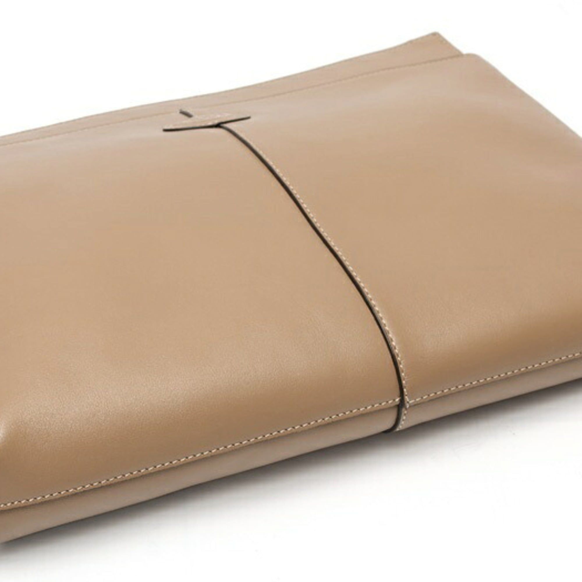Tod's Tod's Document Holder Pouch Medium Clutch Bag Leather Beige S-160145 Size ONE SIZE - 5 Thumbnail
