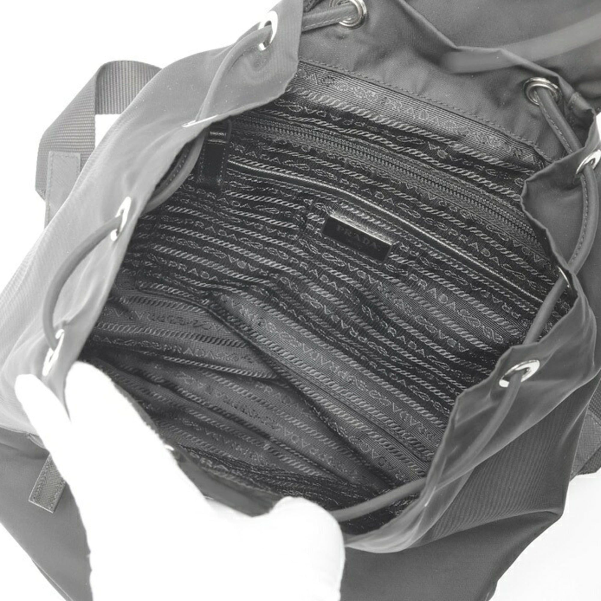 Prada Prada Backpack 1BZ032 in Nylon and Saffiano Leather, Black Size ONE SIZE - 8 Thumbnail