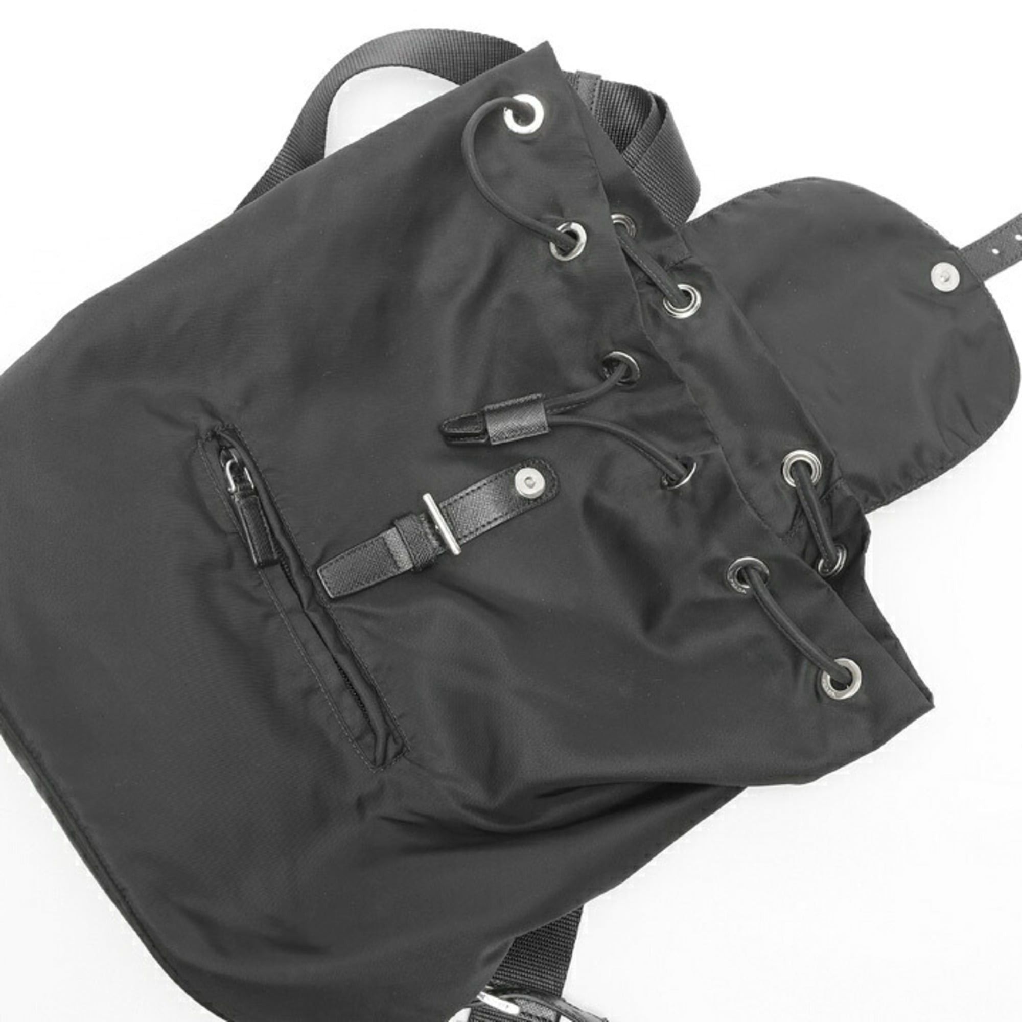 Prada Prada Backpack 1BZ032 in Nylon and Saffiano Leather, Black Size ONE SIZE - 7 Thumbnail