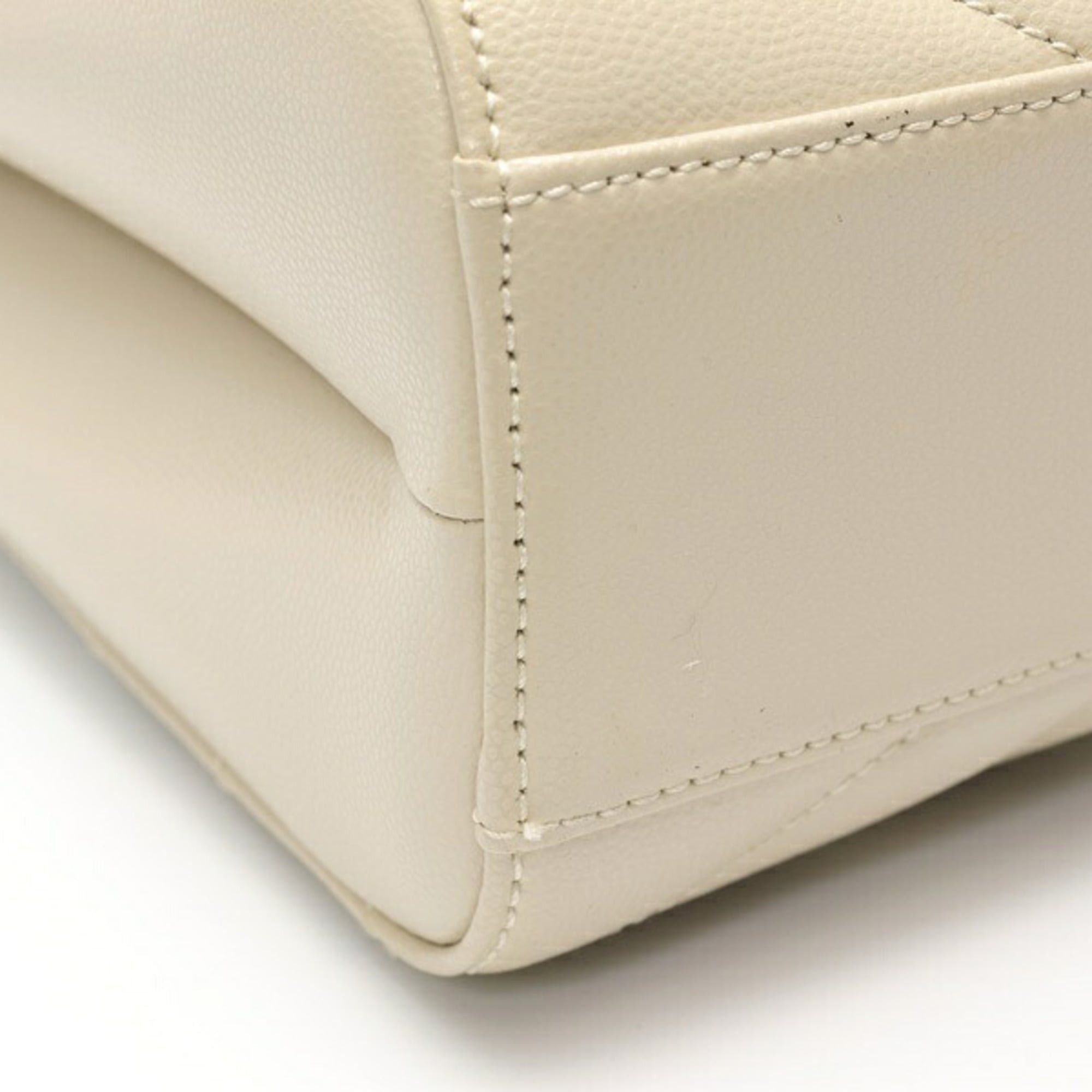 Saint Laurent Paris Saint Laurent Chain Tote Shoulder Bag 568864 Calfskin Ivory S-160141 Size ONE SIZE - 6 Thumbnail