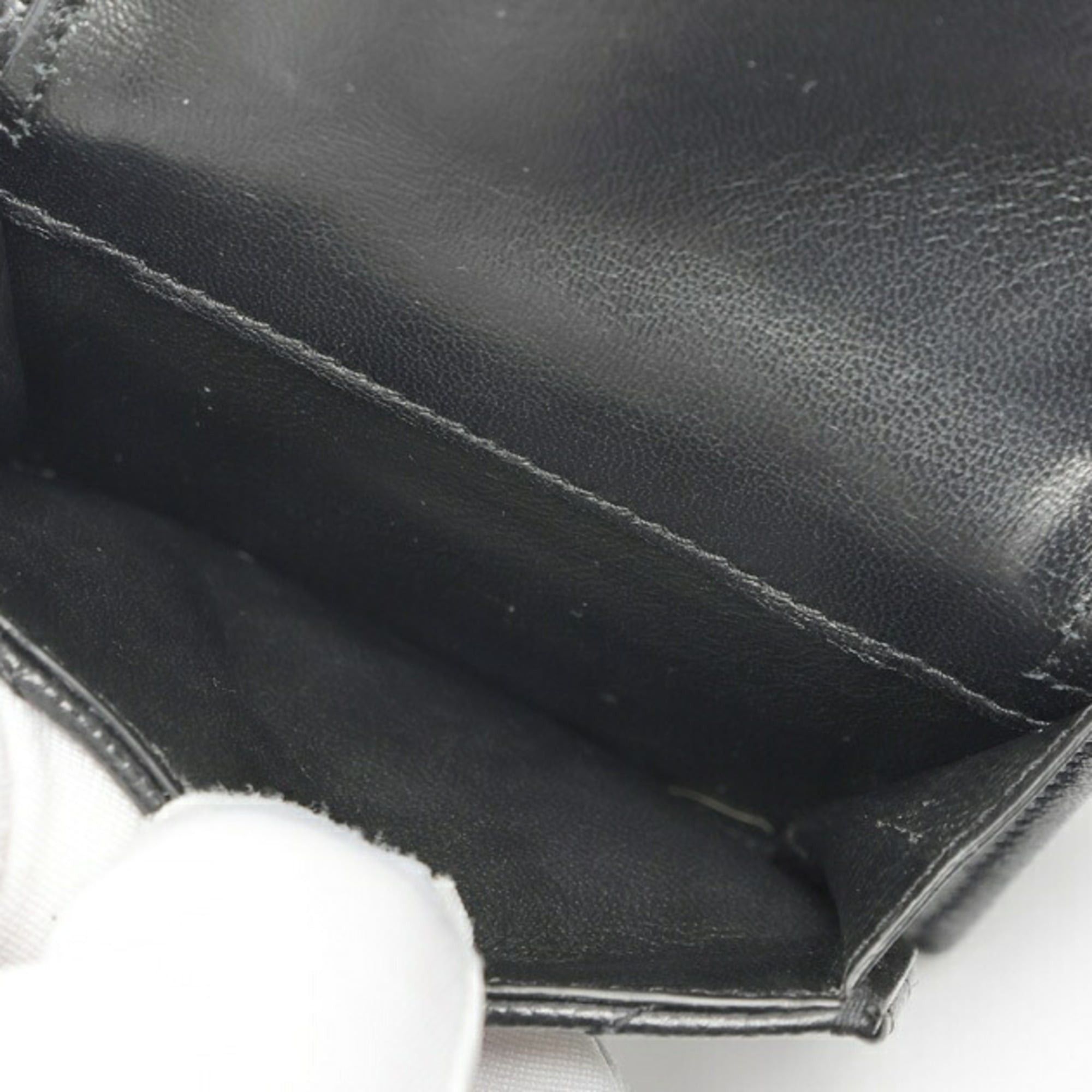 Saint Laurent Paris Saint Laurent Monogram Tri-fold Tiny Wallet Compact 505118 Leather Black S-159987 Size ONE SIZE - 5 Thumbnail