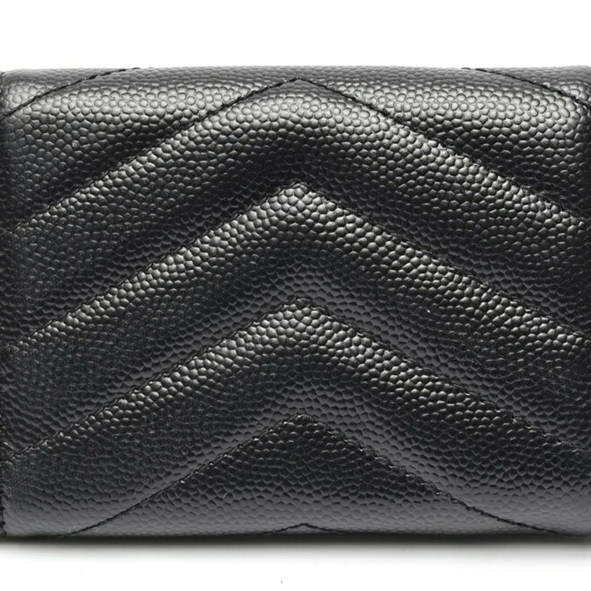 Saint Laurent Paris Saint Laurent Monogram Tri-fold Tiny Wallet Compact 505118 Leather Black S-159987 Size ONE SIZE - 2 Thumbnail