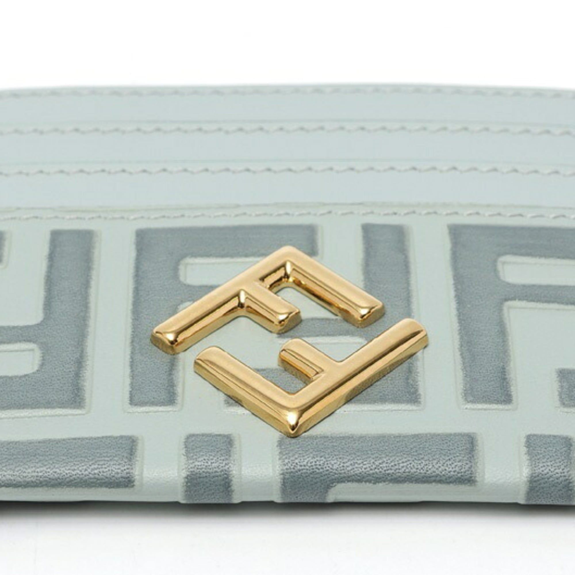 Fendi Fendi FF Diamond Card Case 8M0445 Leather Blue-Gray Size ONE SIZE - 3 Thumbnail