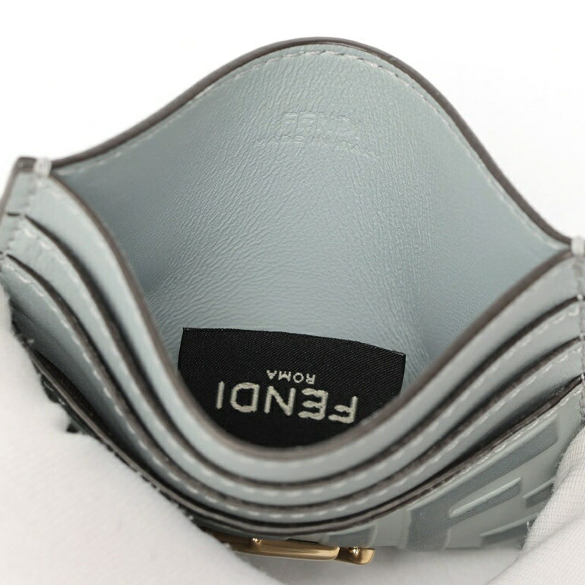 Fendi Fendi FF Diamond Card Case 8M0445 Leather Blue-Gray Size ONE SIZE - 4 Thumbnail