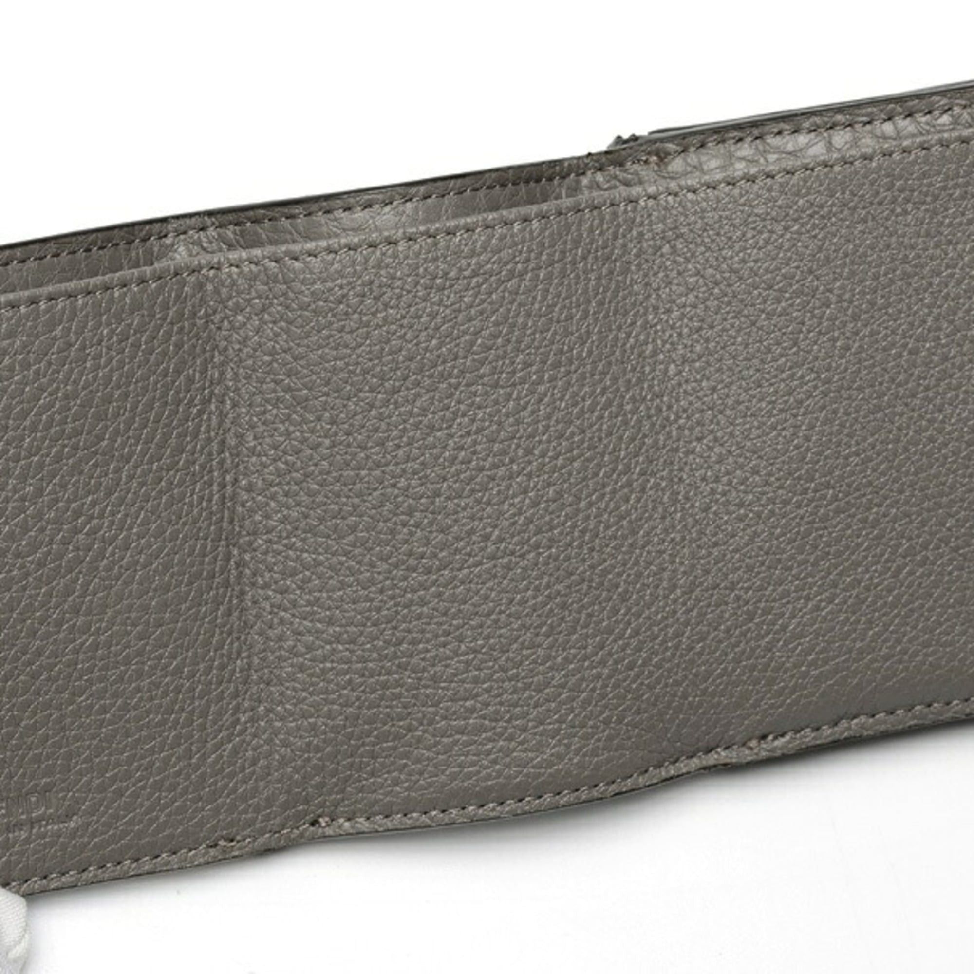 Fendi FENDI Tri-fold Compact Wallet 7M0280 Kataoshi Leather Gray S-159974 Size ONE SIZE - 6 Thumbnail