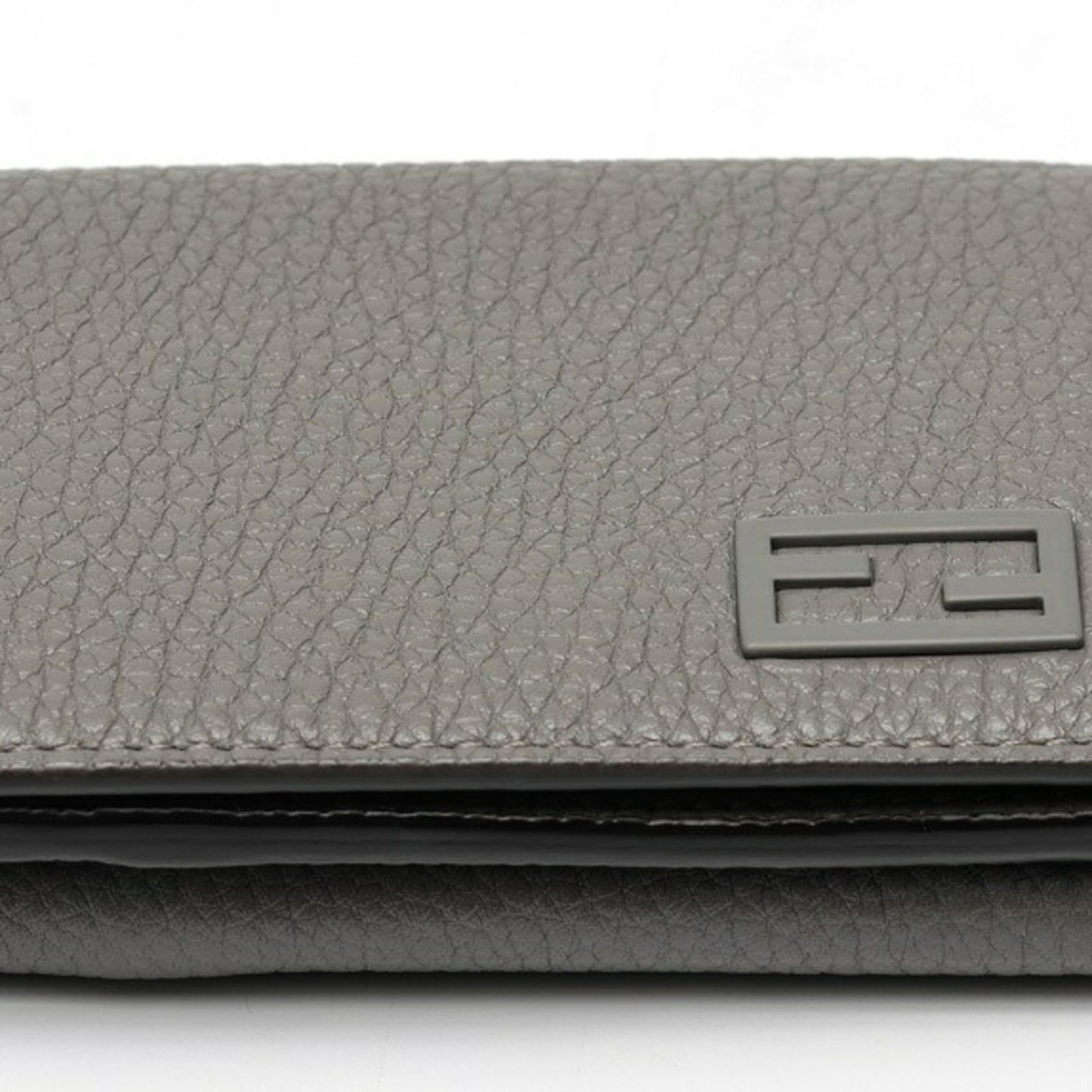 Fendi FENDI Tri-fold Compact Wallet 7M0280 Kataoshi Leather Gray S-159974 Size ONE SIZE - 3 Thumbnail