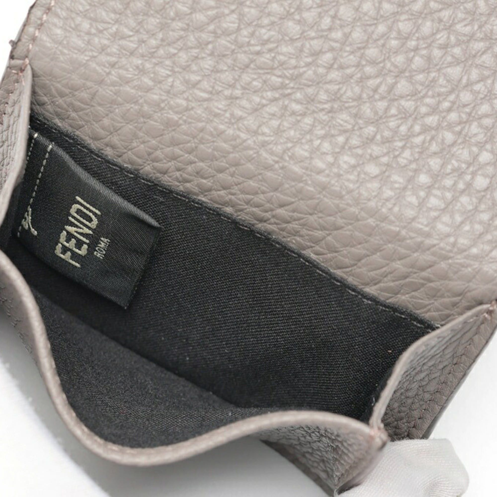 Fendi FENDI Tri-fold Compact Wallet 7M0280 Kataoshi Leather Gray S-159974 Size ONE SIZE - 5 Thumbnail