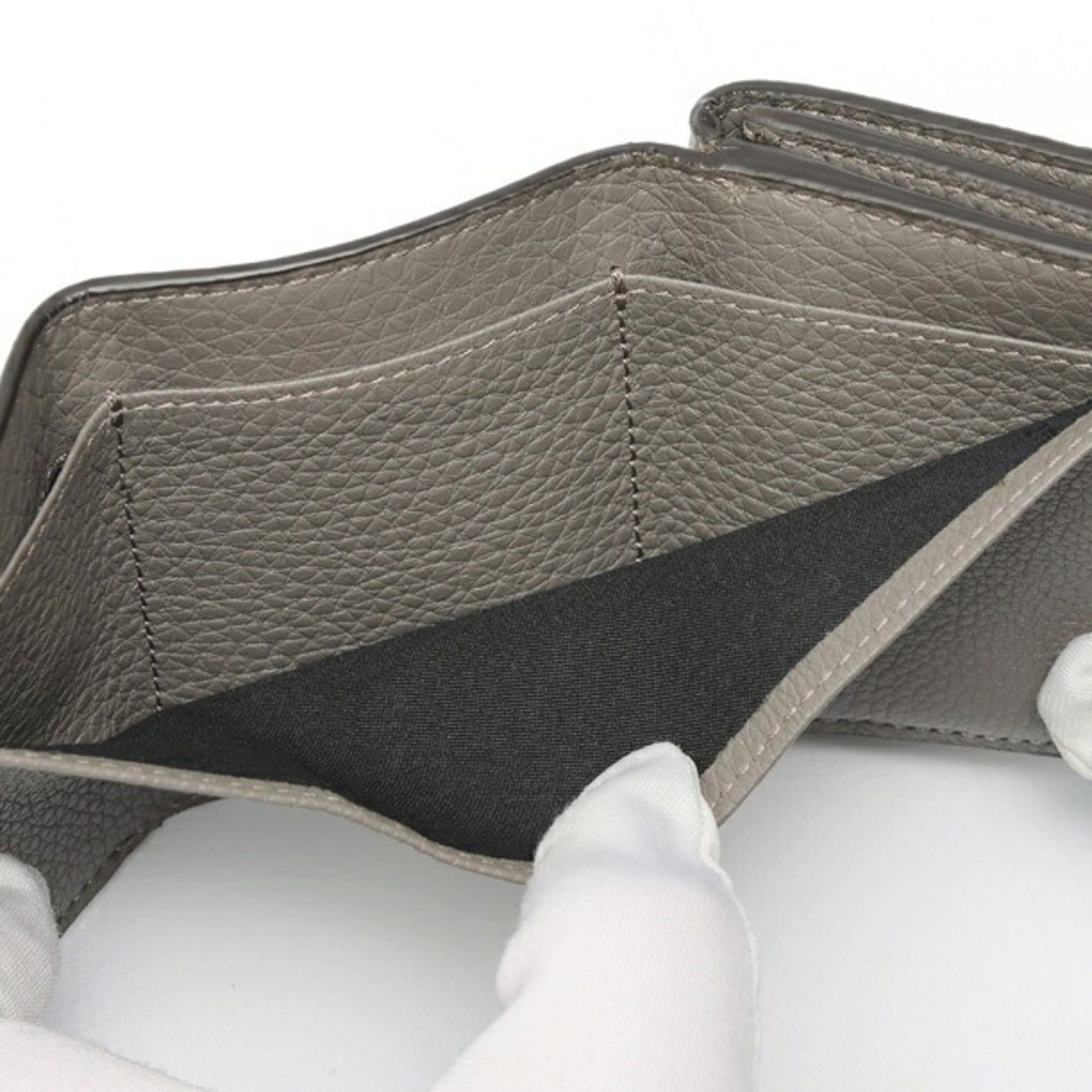 Fendi FENDI Tri-fold Compact Wallet 7M0280 Kataoshi Leather Gray S-159974 Size ONE SIZE - 7 Thumbnail