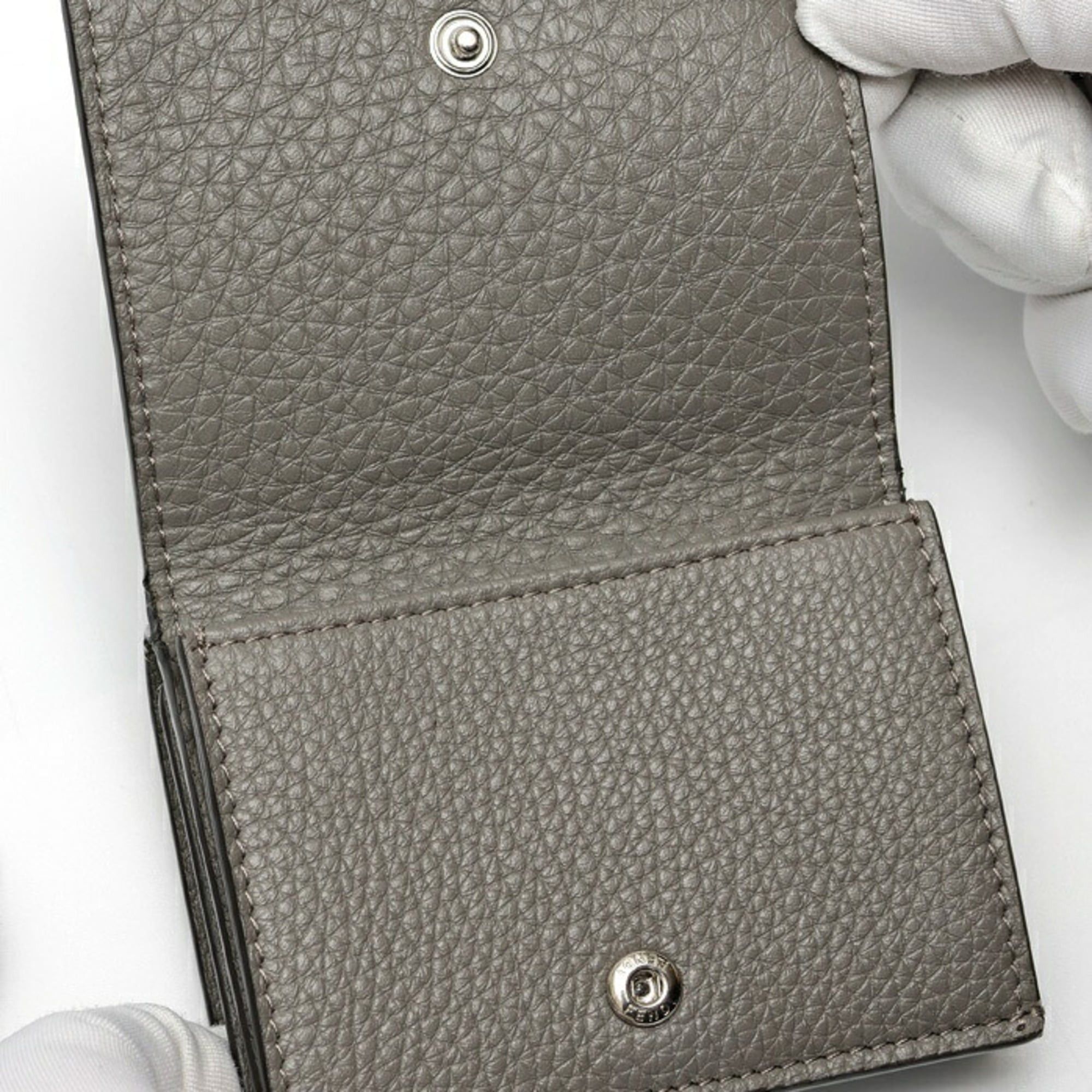 Fendi FENDI Tri-fold Compact Wallet 7M0280 Kataoshi Leather Gray S-159974 Size ONE SIZE - 4 Thumbnail