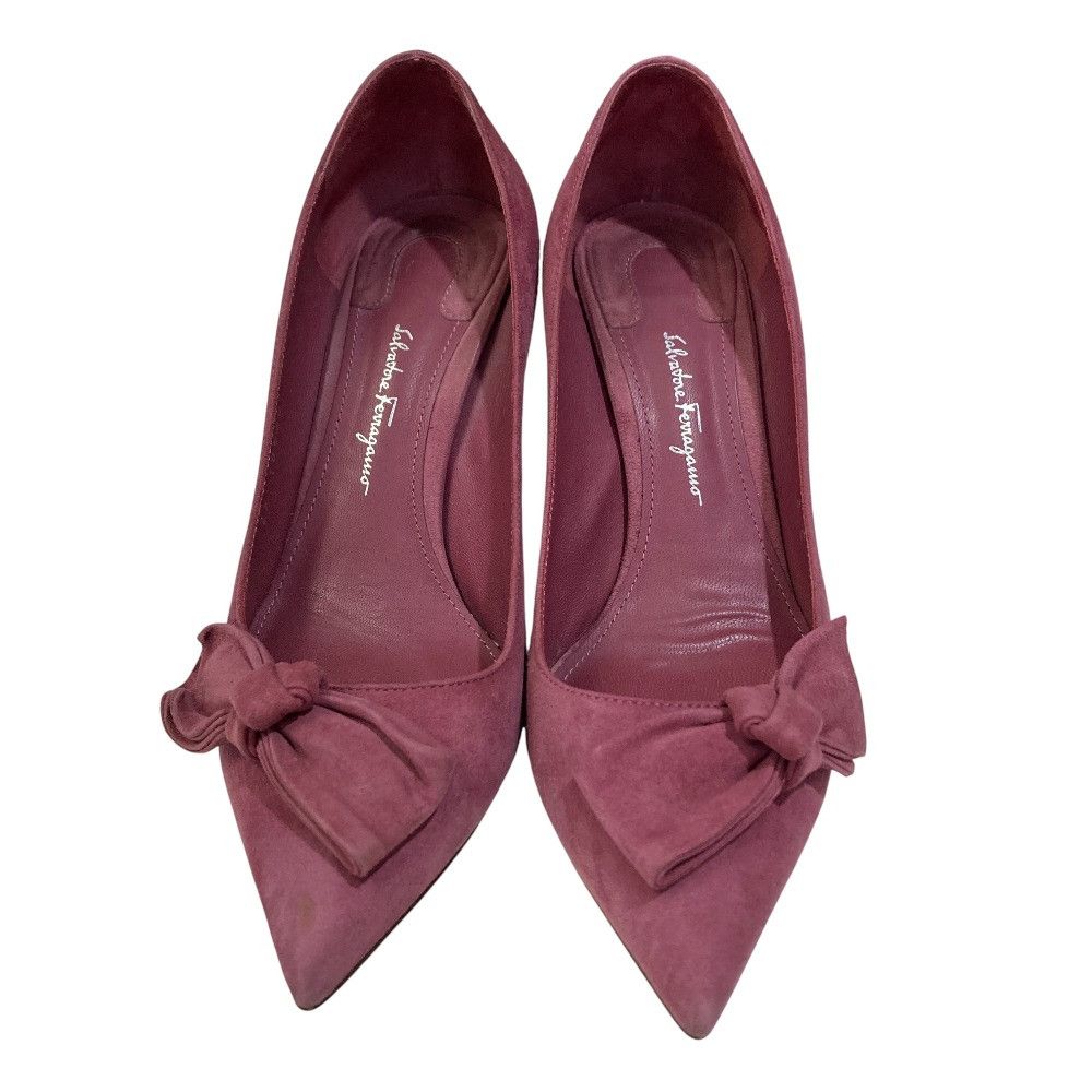 Salvatore Ferragamo Salvatore Ferragamo Salvatore Ferragamo Suede Ribbon Pointed Toe Pumps Leather Shoes DUTY FREE for USA Size ONE SIZE - 2 Thumbnail